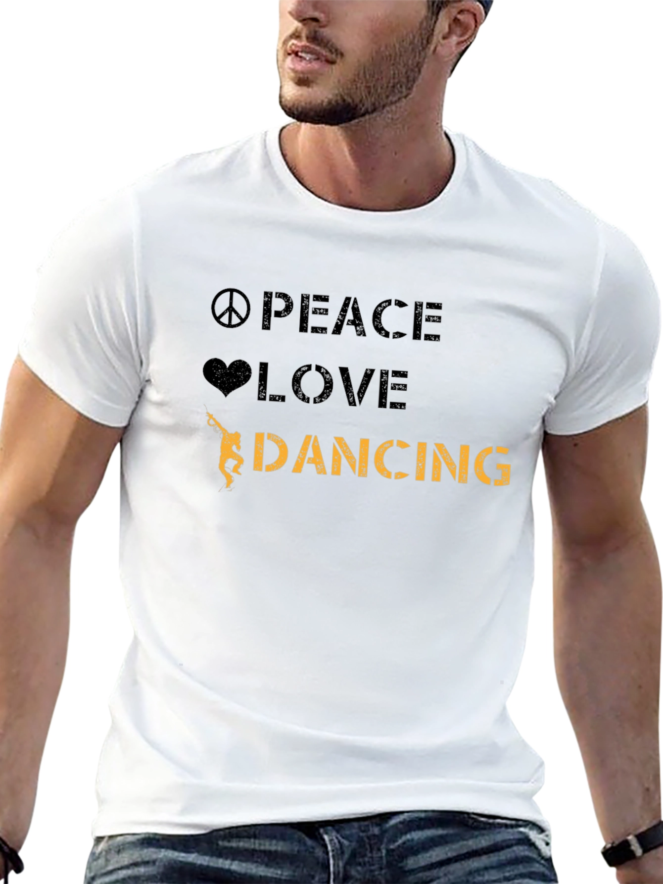 Peace Love Dancing Black T-Shirt