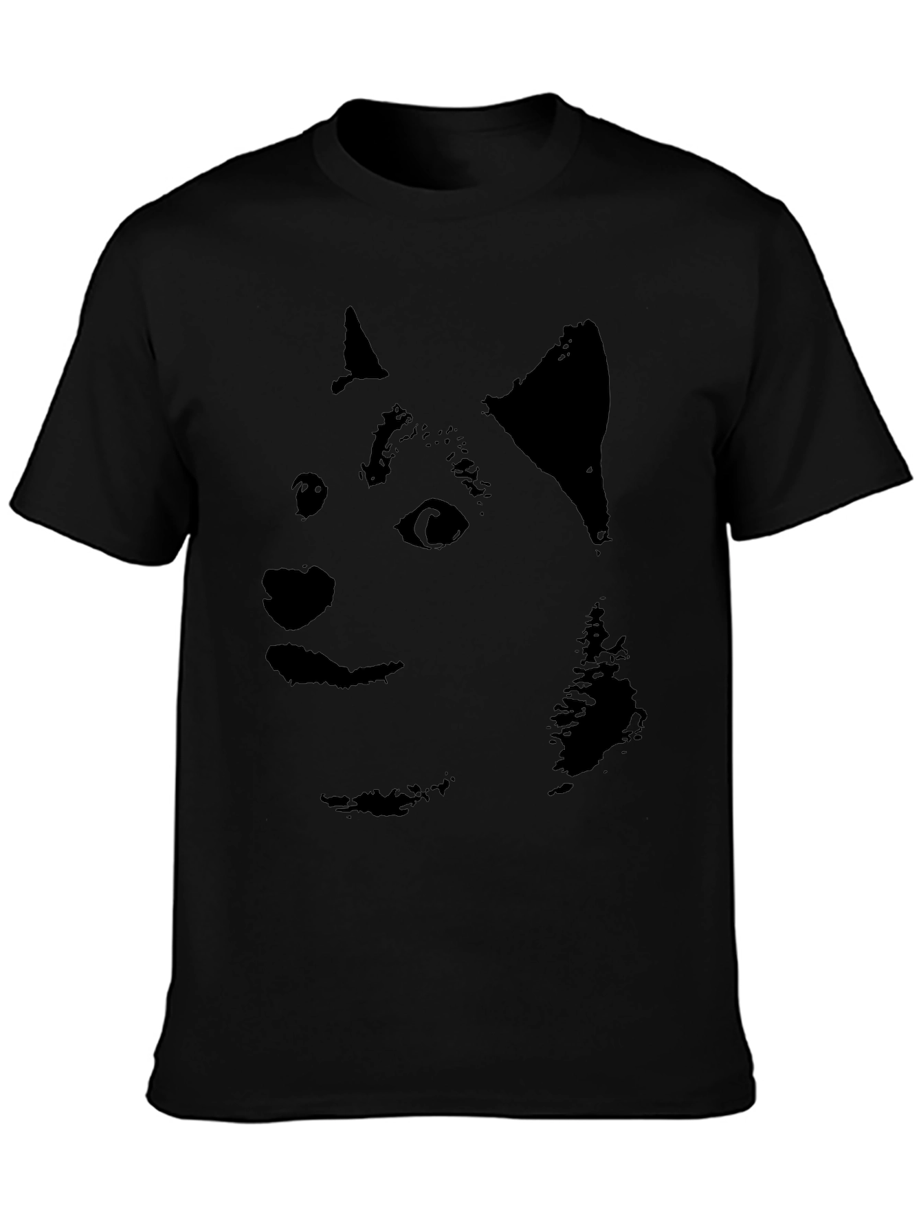 Doge Face Graphic T-Shirt - Black