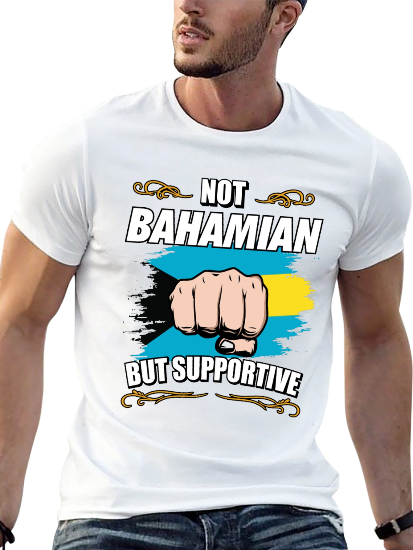 Not Bahamian But Supportive Graphic Tee