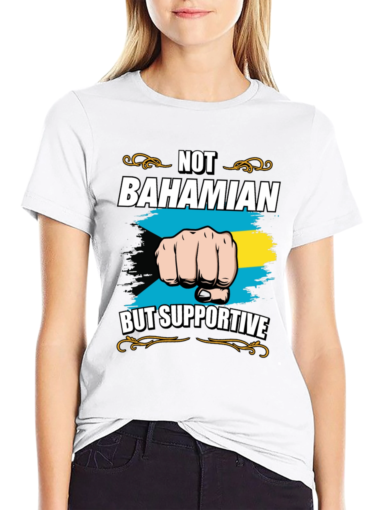 Not Bahamian But Supportive Graphic Tee