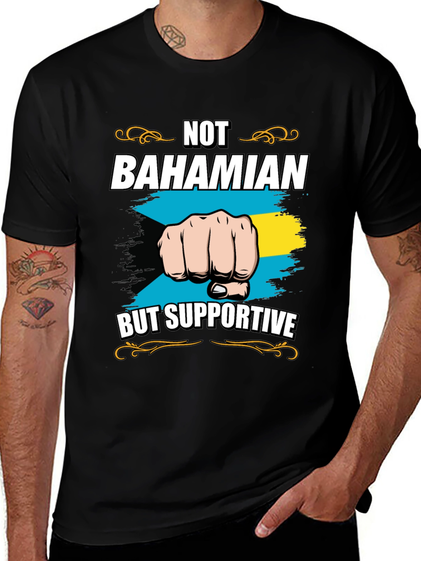 Not Bahamian But Supportive Graphic Tee