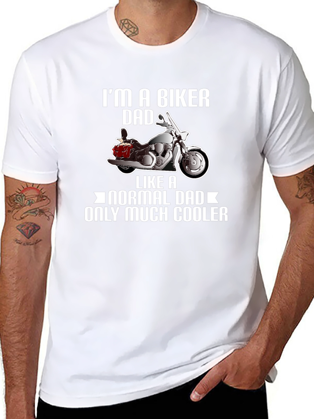Biker Dad T-Shirt - Cool Motorcycle Design