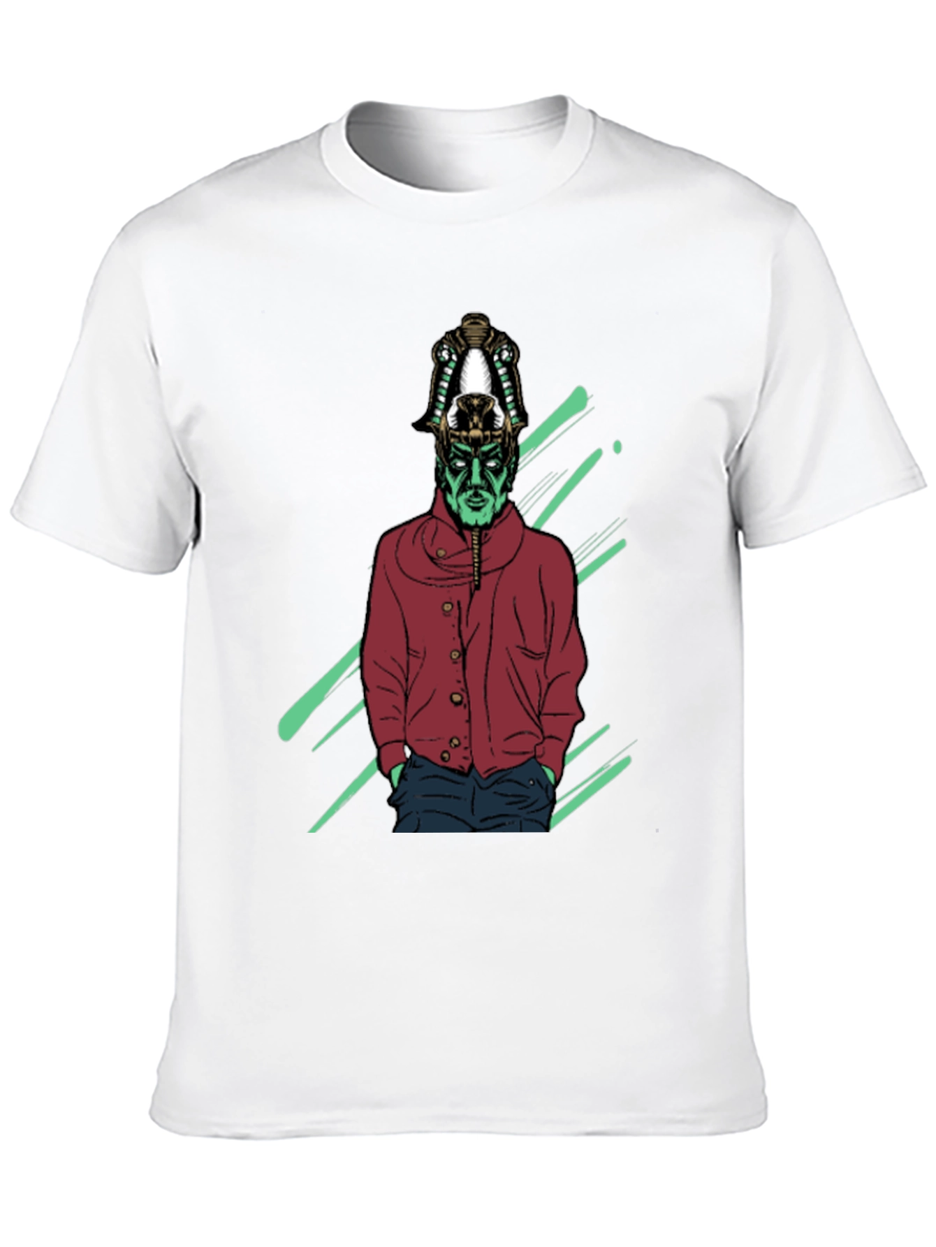 Stylish Graphic Tee - Pharaoh Alien Design