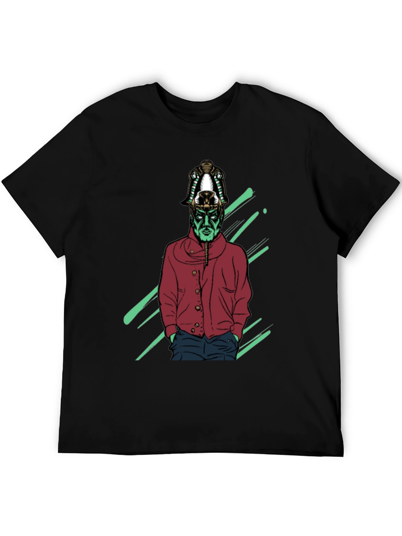 Stylish Graphic Tee - Pharaoh Alien Design