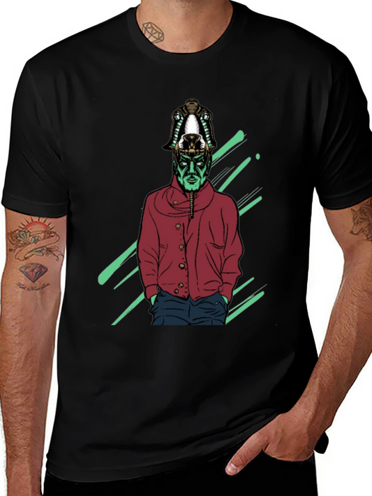 Stylish Graphic Tee - Pharaoh Alien Design