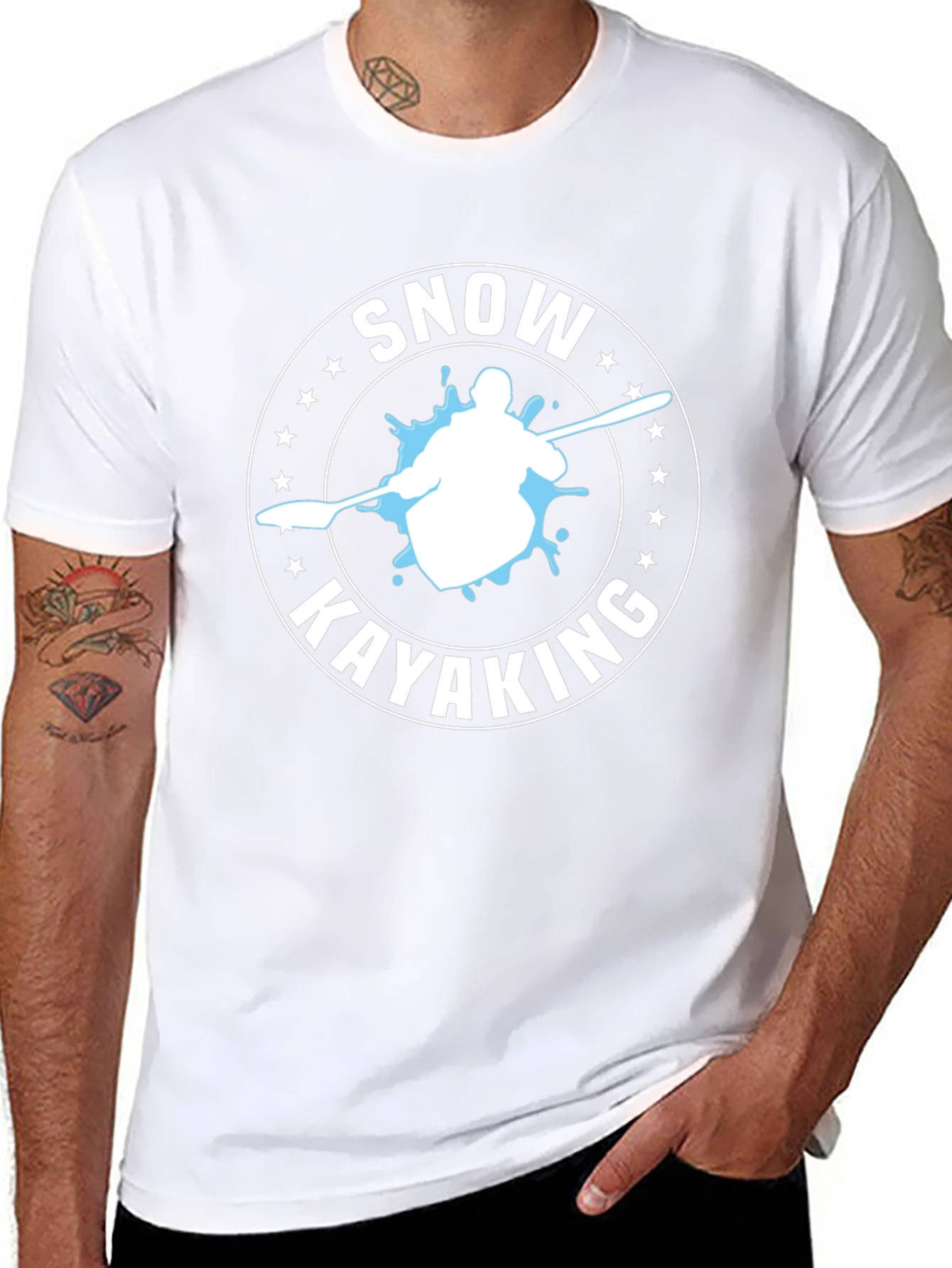 Snow Kayaking T-Shirt - Black Graphic Tee