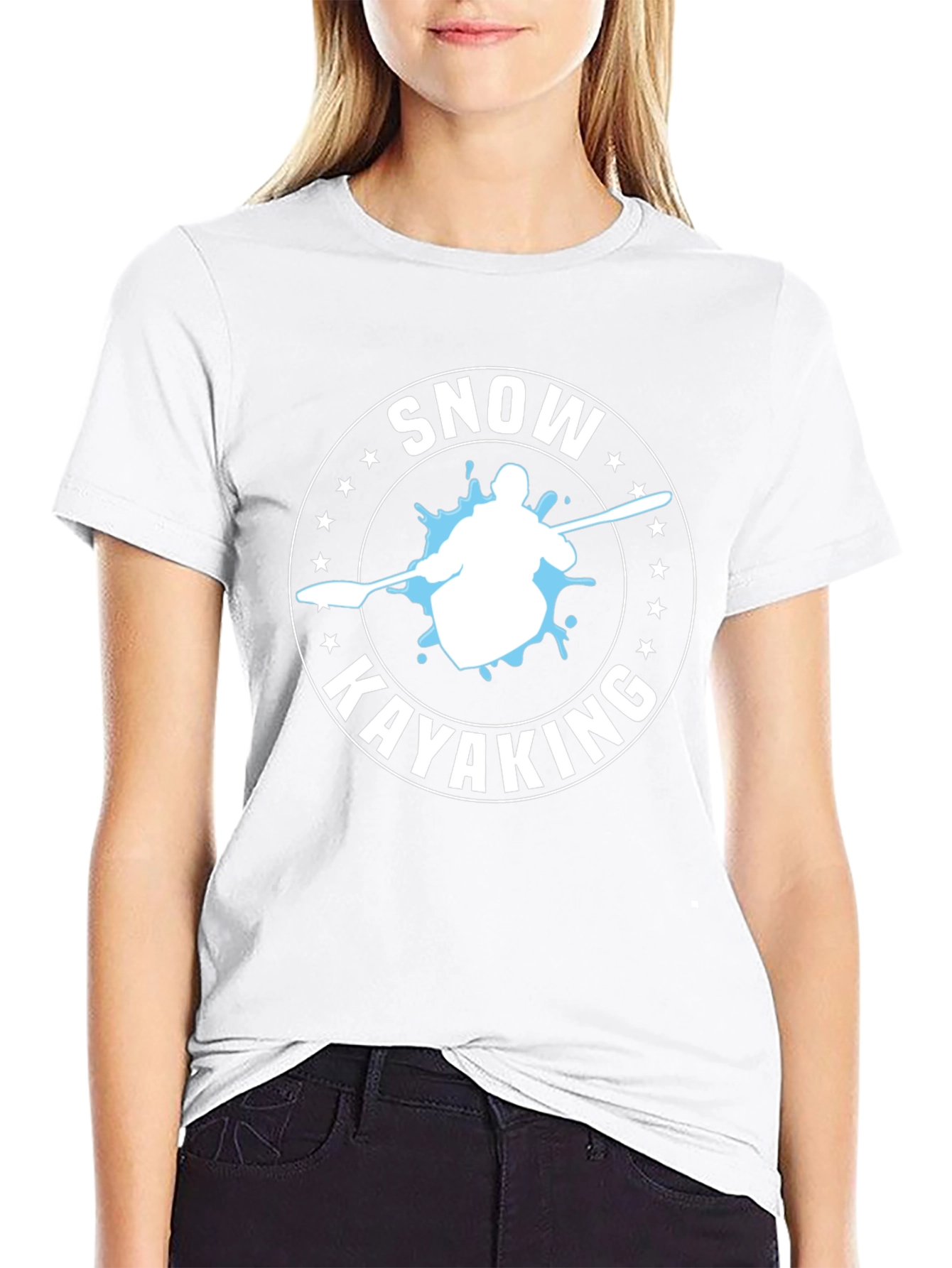 Snow Kayaking T-Shirt - Black Graphic Tee