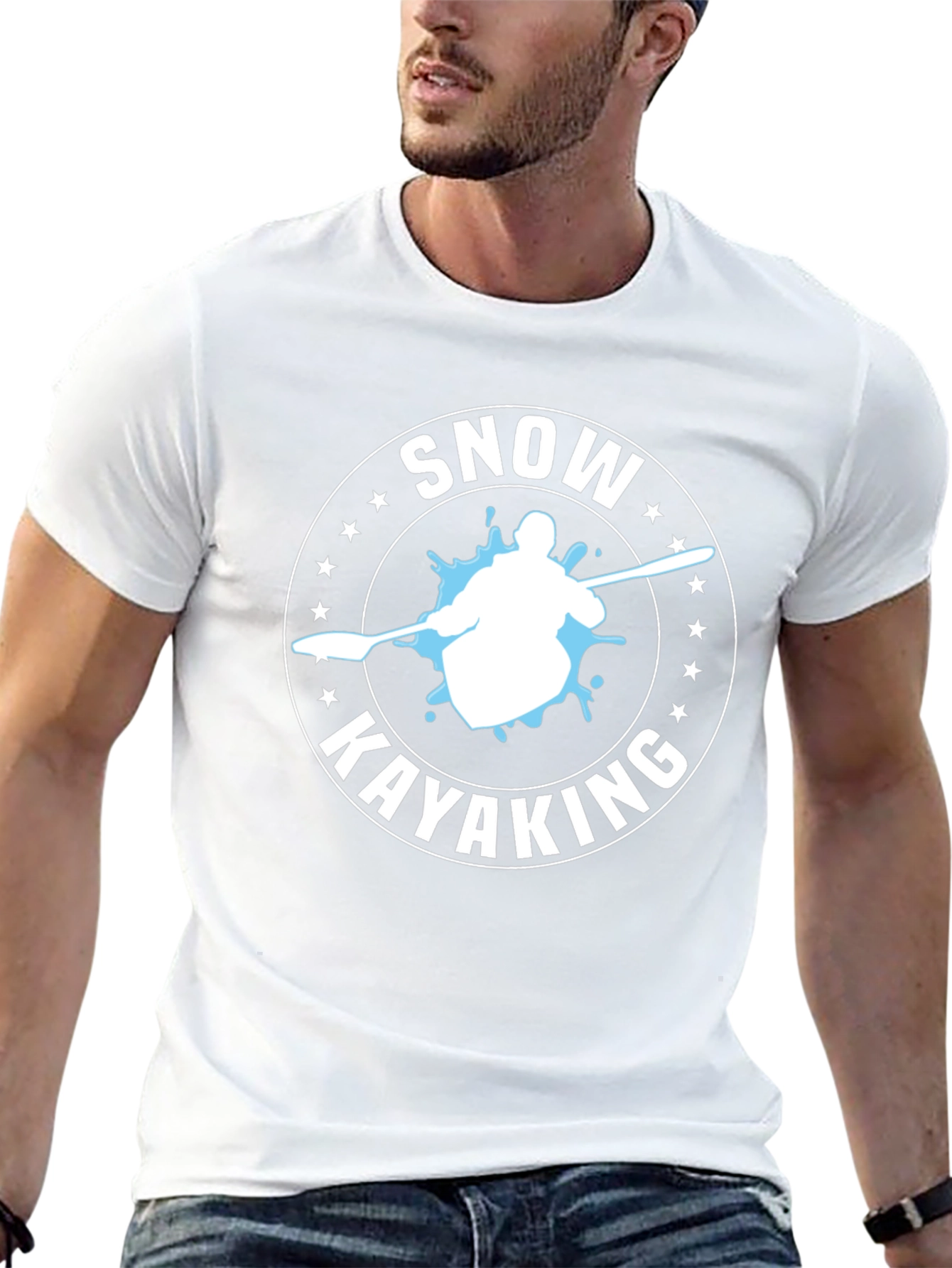 Snow Kayaking T-Shirt - Black Graphic Tee