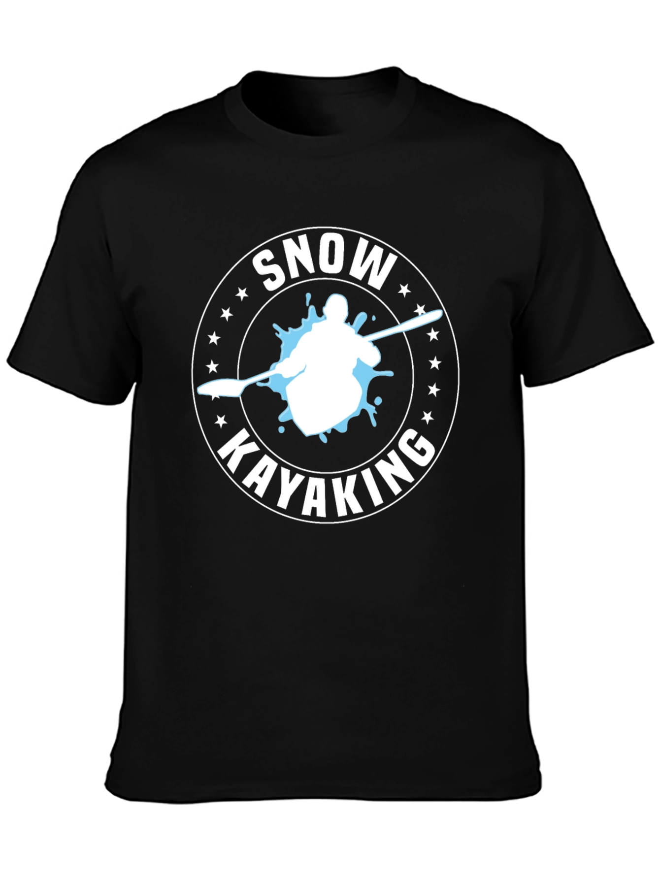 Snow Kayaking T-Shirt - Black Graphic Tee
