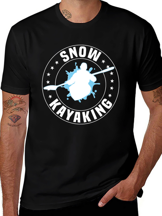 Snow Kayaking T-Shirt - Black Graphic Tee