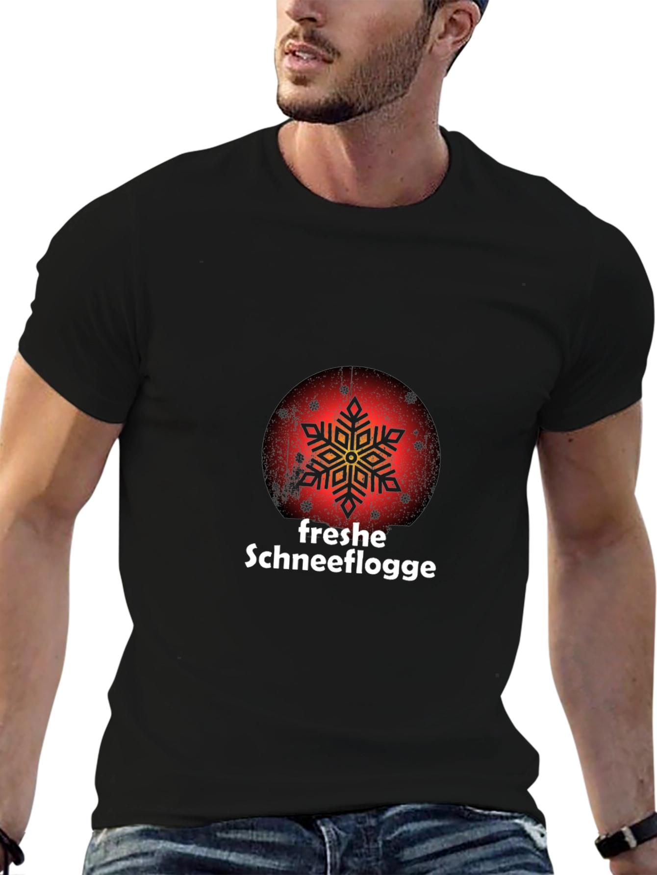 Fresh Snowflake Graphic T-Shirt - Black