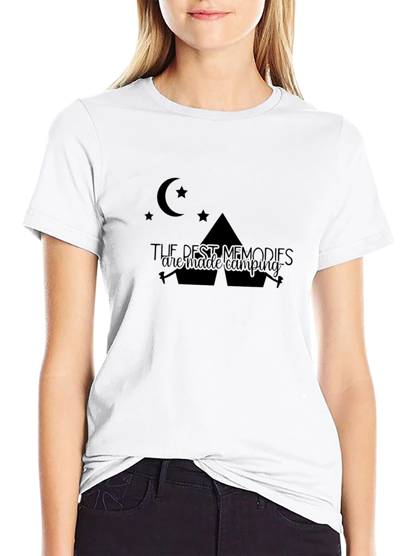 Camping Memories Graphic Tee - Black Cotton Shirt