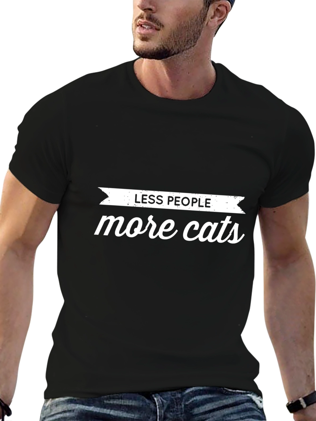 Less People More Cats Graphic T-Shirt