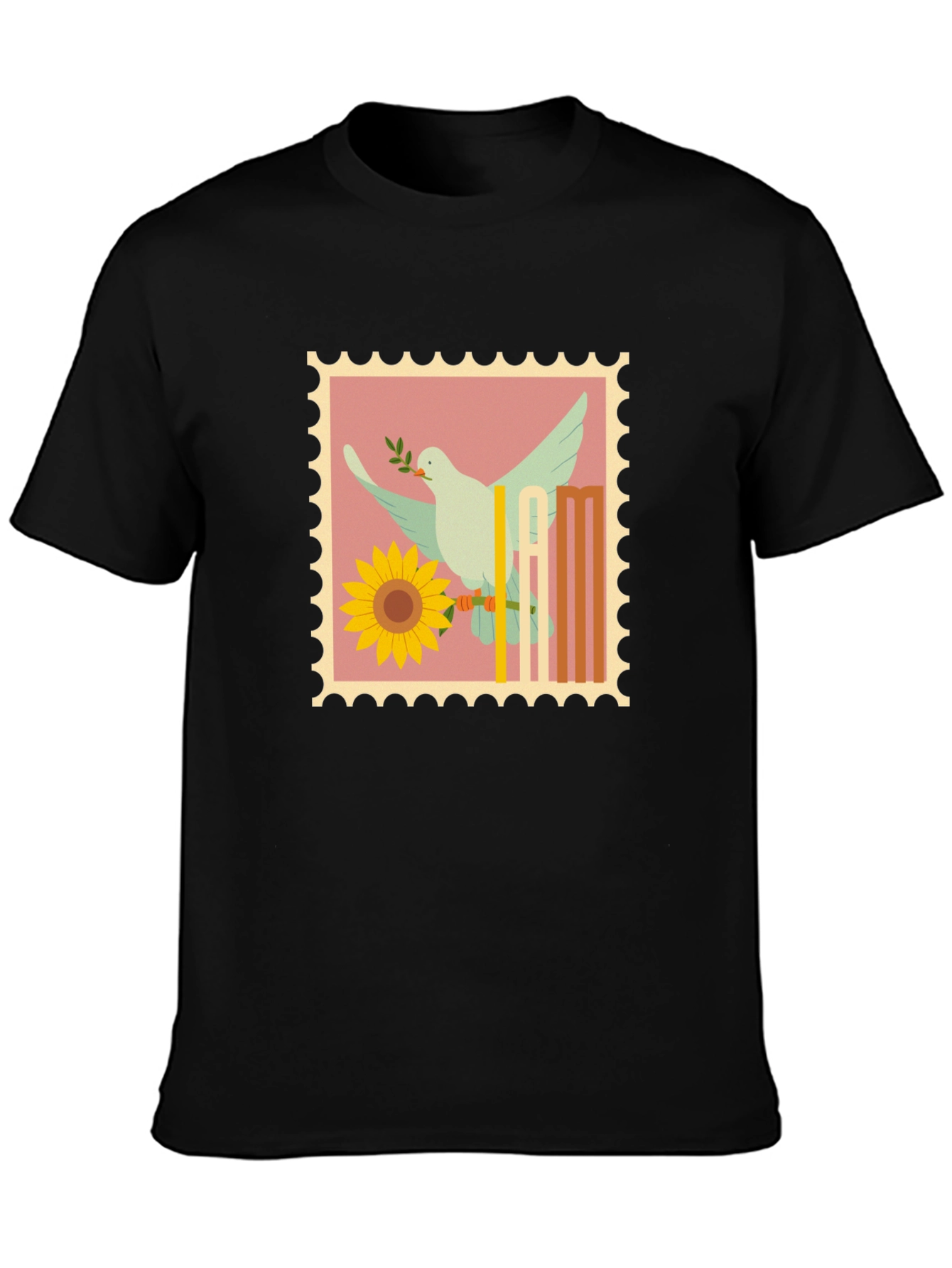 Dove & Sunflower Graphic Tee - Peace Symbol T-Shirt