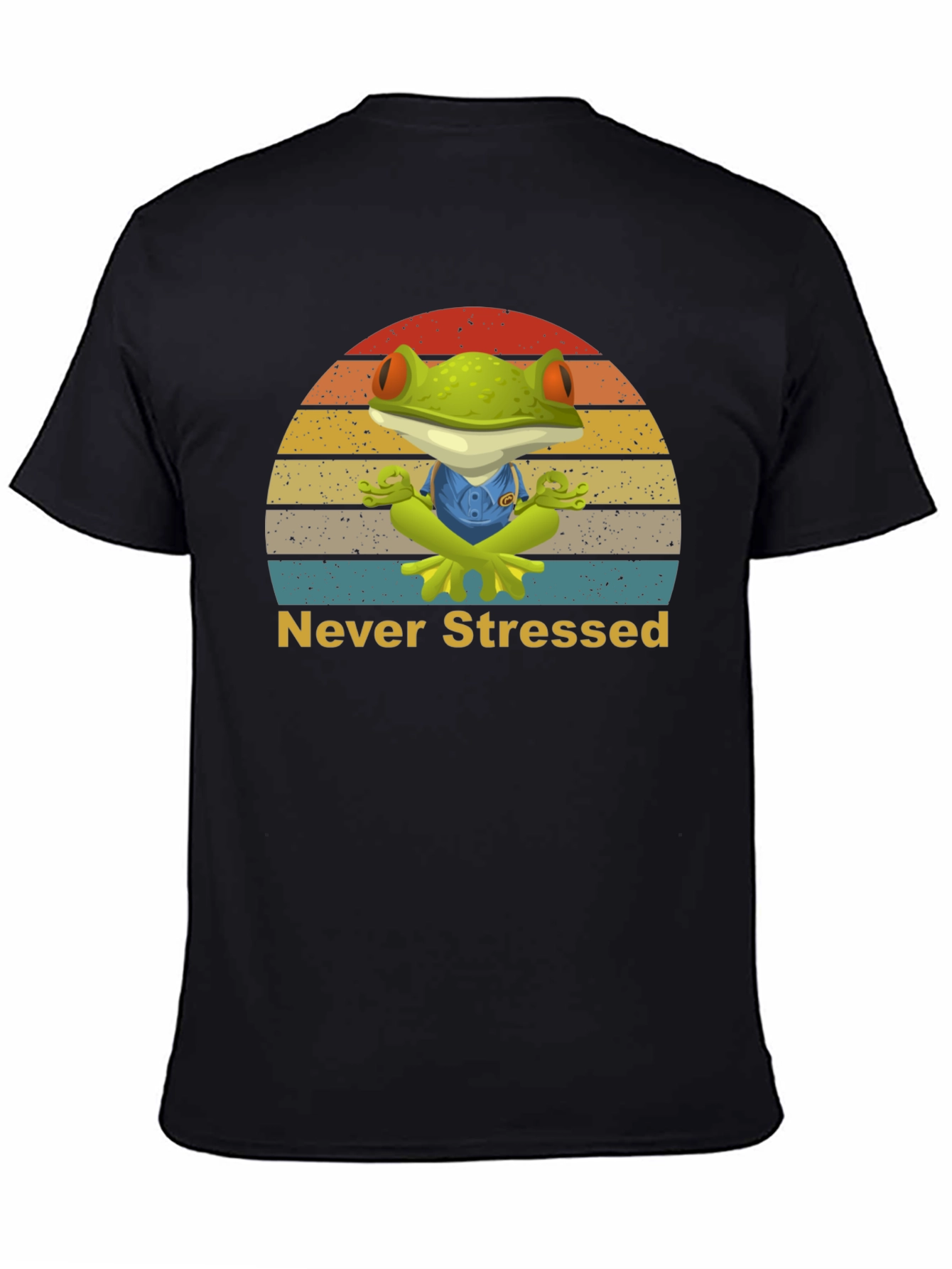 Zen Frog Never Stressed Graphic T-Shirt