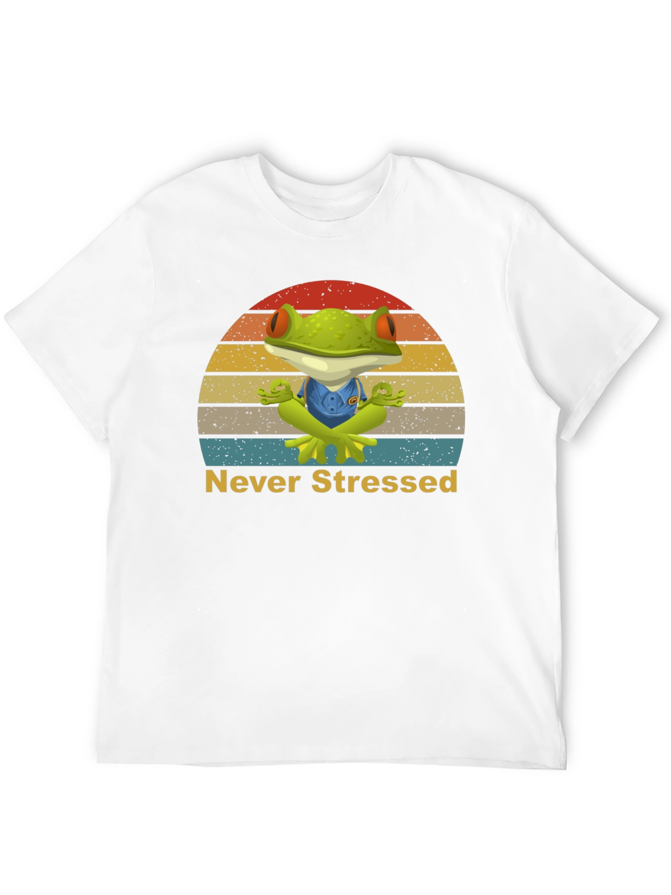 Zen Frog Never Stressed Graphic T-Shirt
