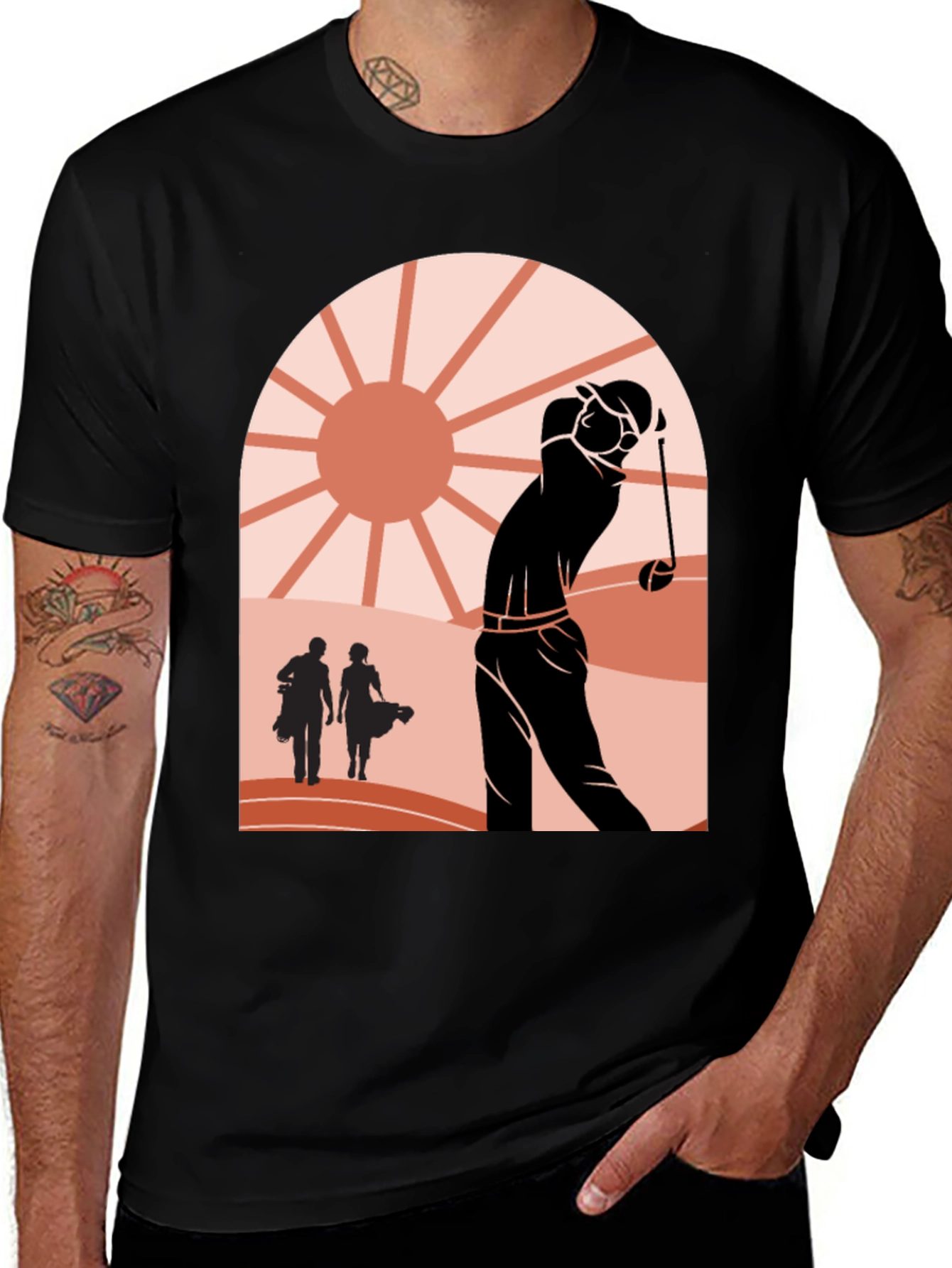 Retro Golf Scene Graphic Tee