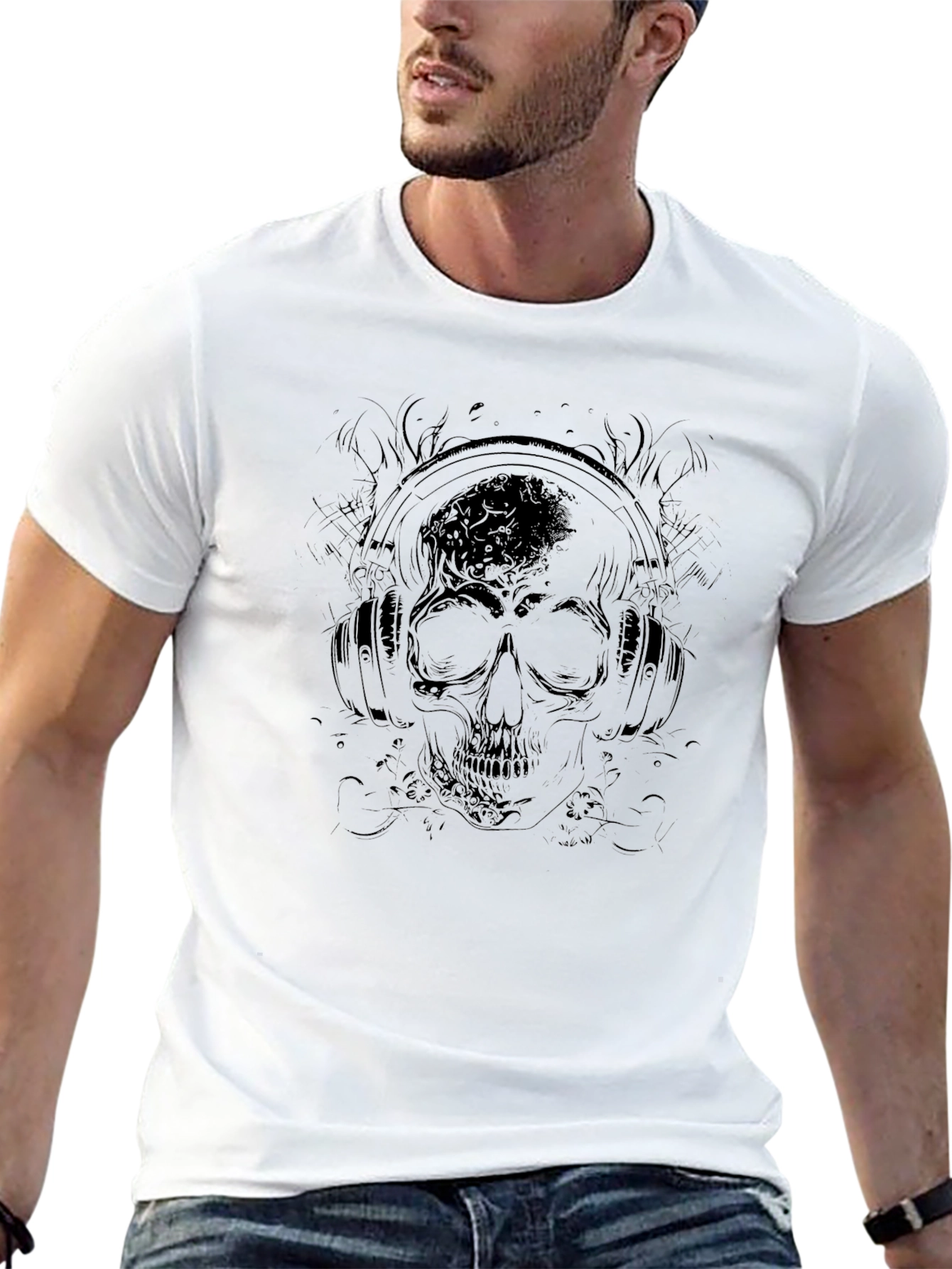 Skull & Headphones Graphic Tee