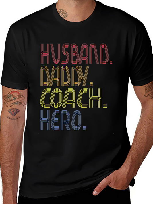 Husband Daddy Coach Hero Graphic T-Shirt