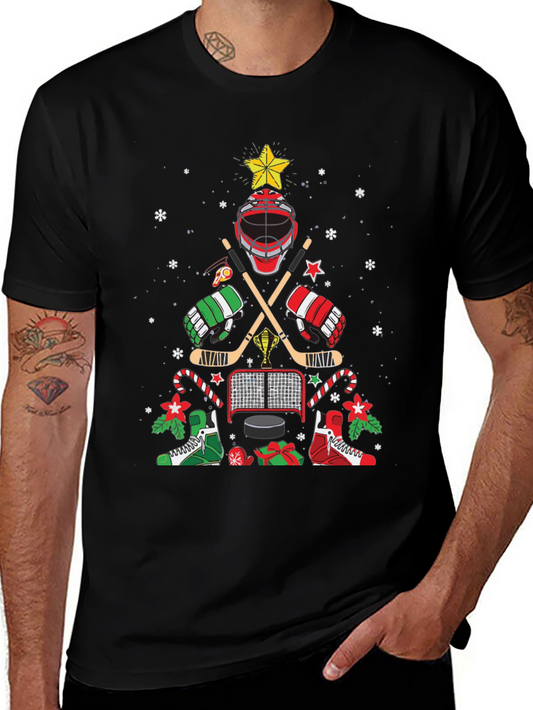 Hockey Christmas Tree T-Shirt - Holiday Style