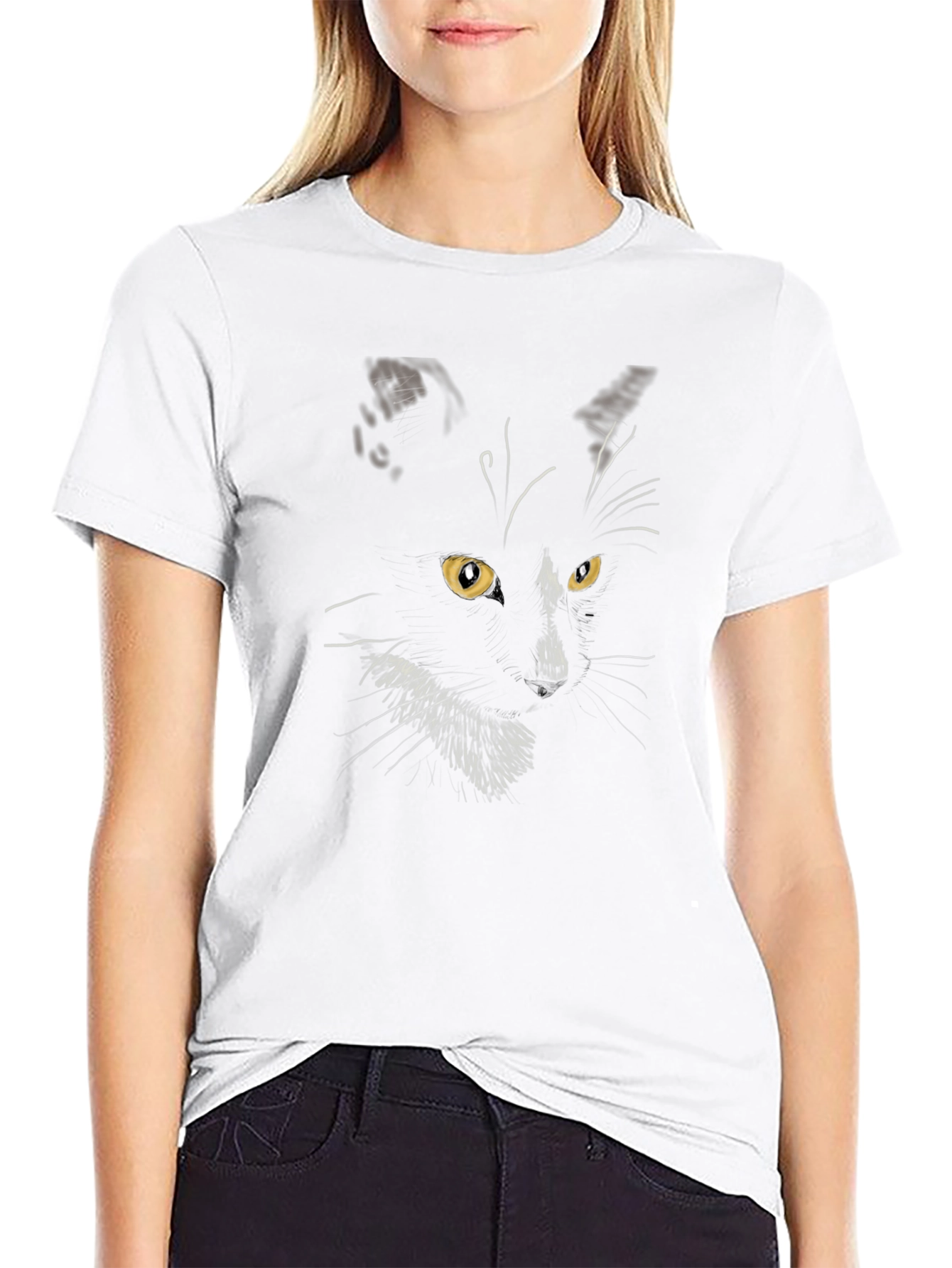 Black Cat Graphic Tee - Mens Stylish Crewneck