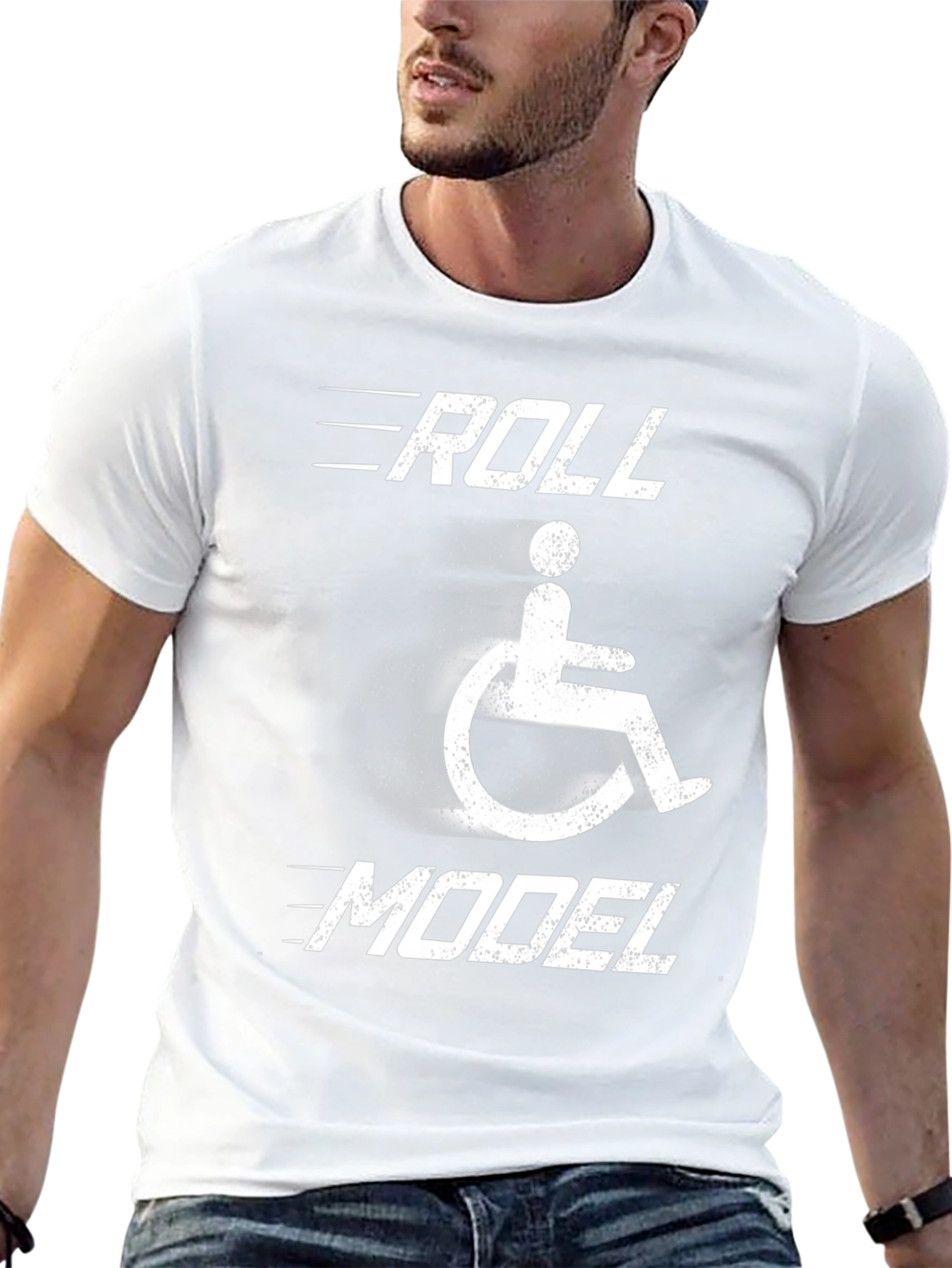 Roll Model Wheelchair T-Shirt - Disability Awareness
