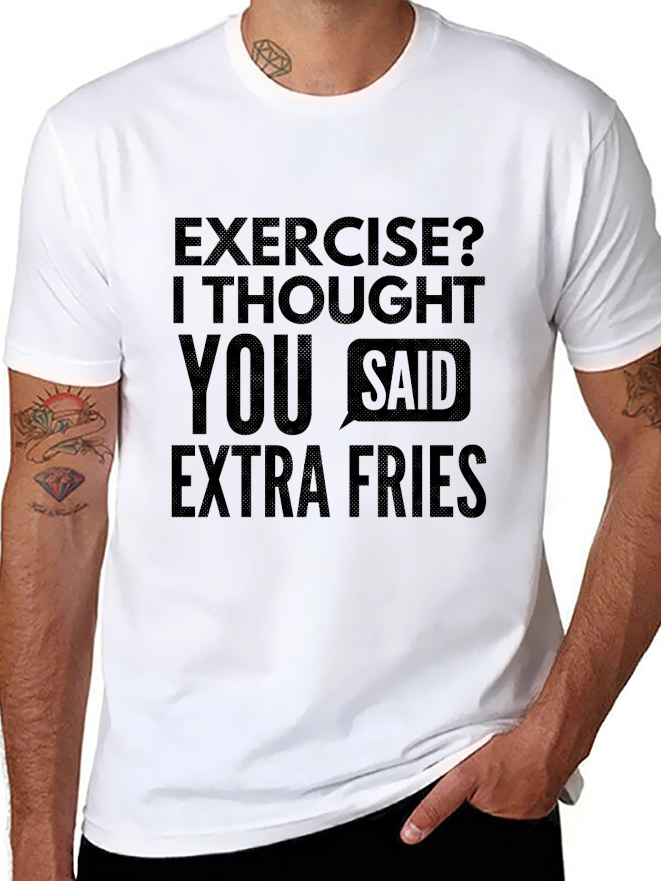 Funny Extra Fries Graphic T-Shirt