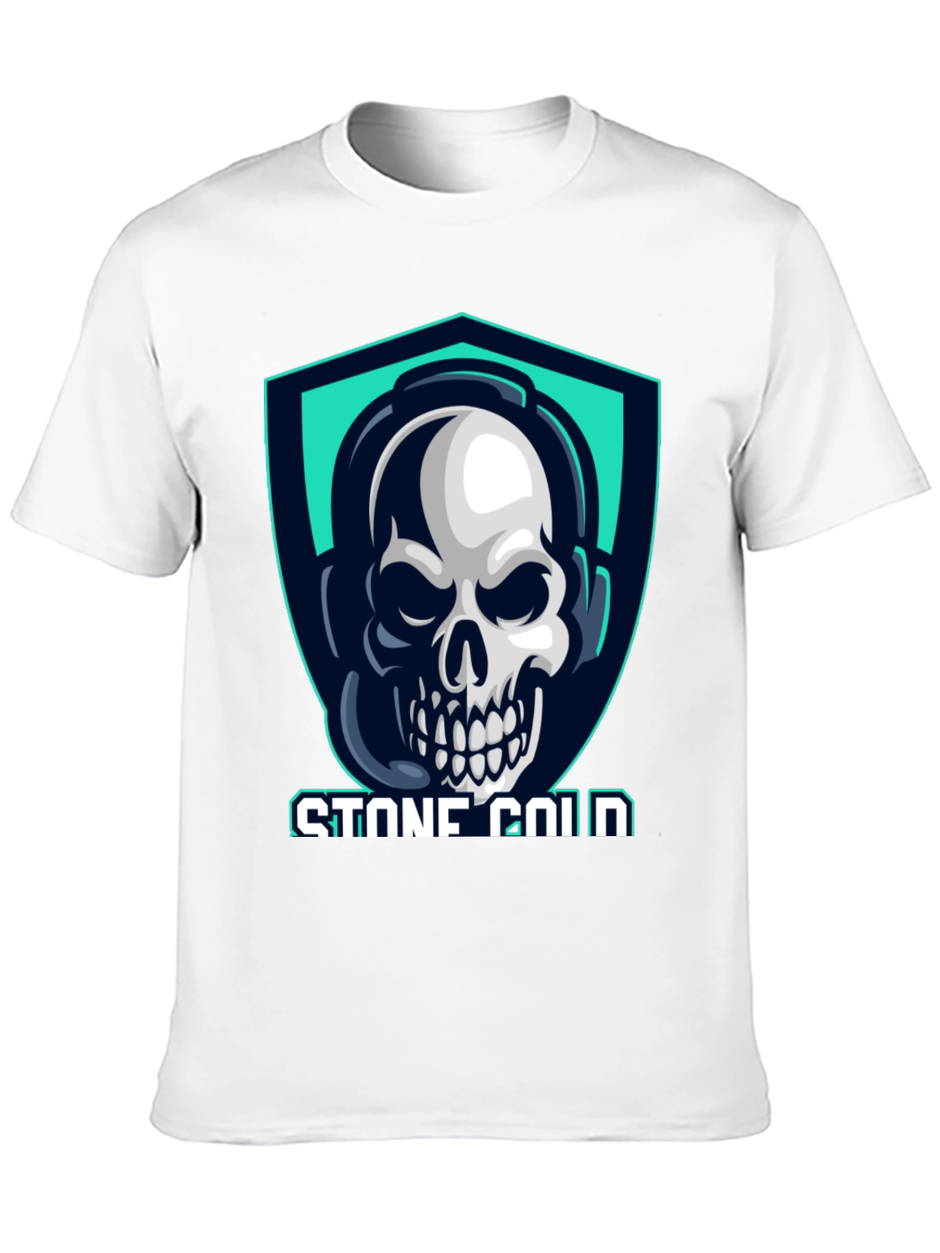 Stone Cold Gamer Skull Tee - Black Cotton T-Shirt