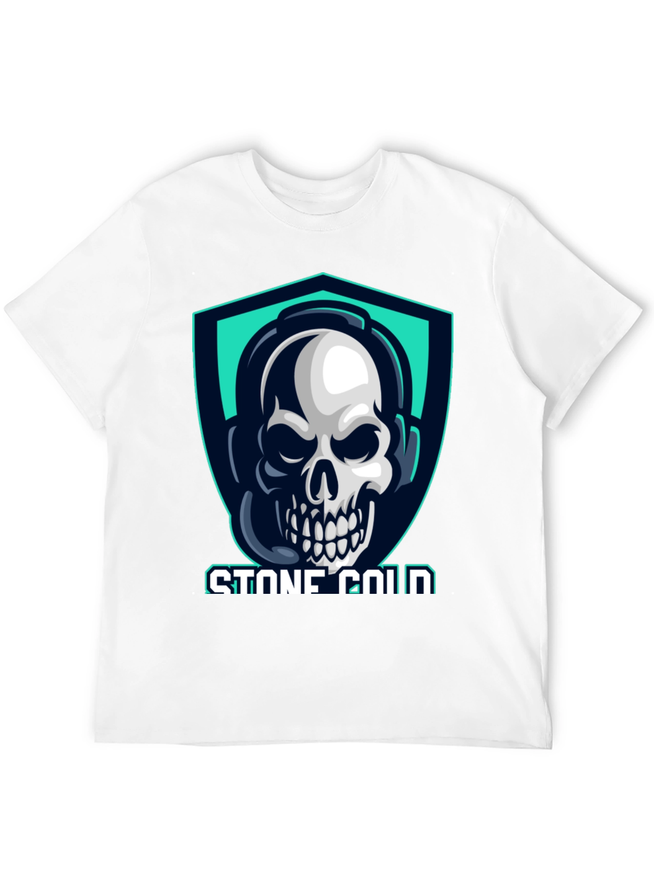 Stone Cold Gamer Skull Tee - Black Cotton T-Shirt