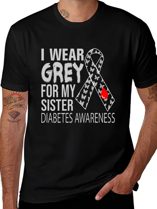Grey Diabetes Awareness T-Shirt - Sister Support