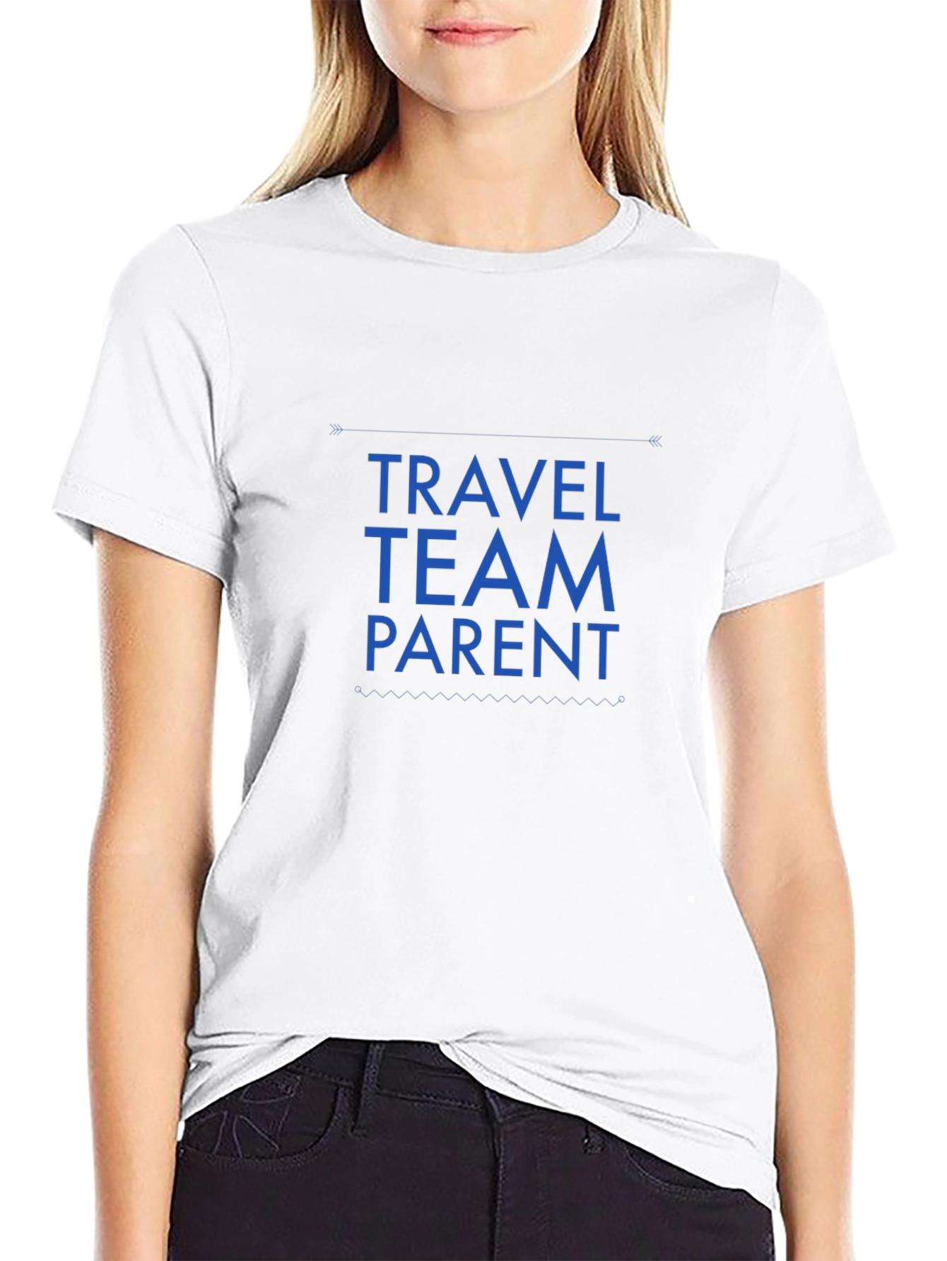 Travel Team Parent T-Shirt - Black Crew Neck Tee