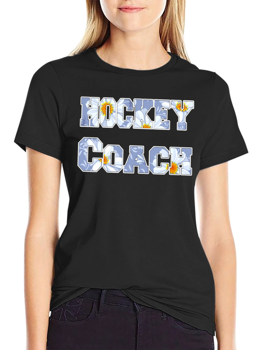 Hockey Coach Floral T-Shirt