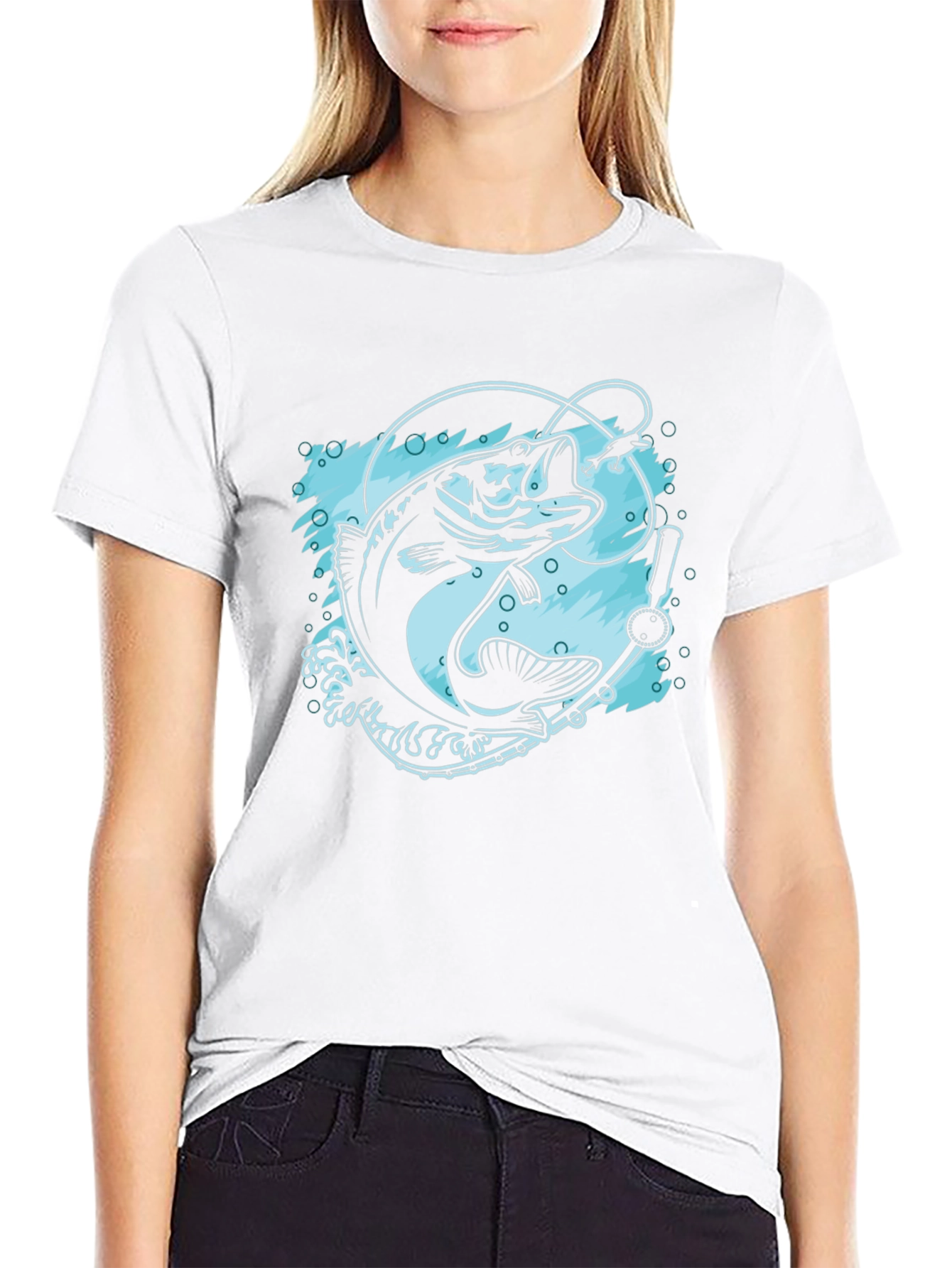 Fishing T-Shirt - Black Bass Design