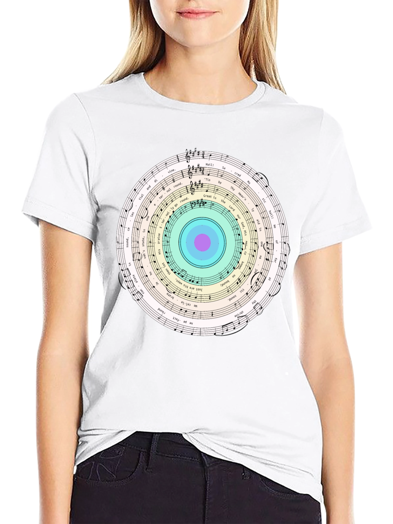 Musical Note Circle Graphic Tee