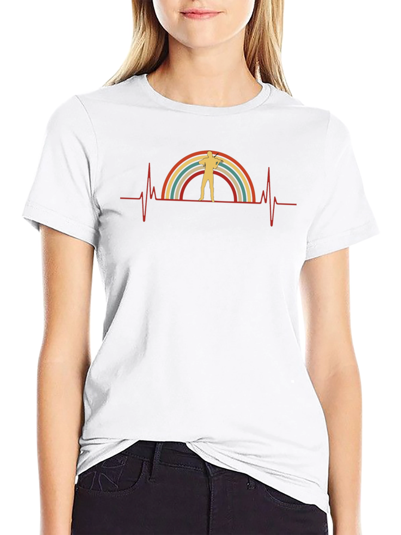 Retro Archer Heartbeat T-Shirt - Archery Lover Tee