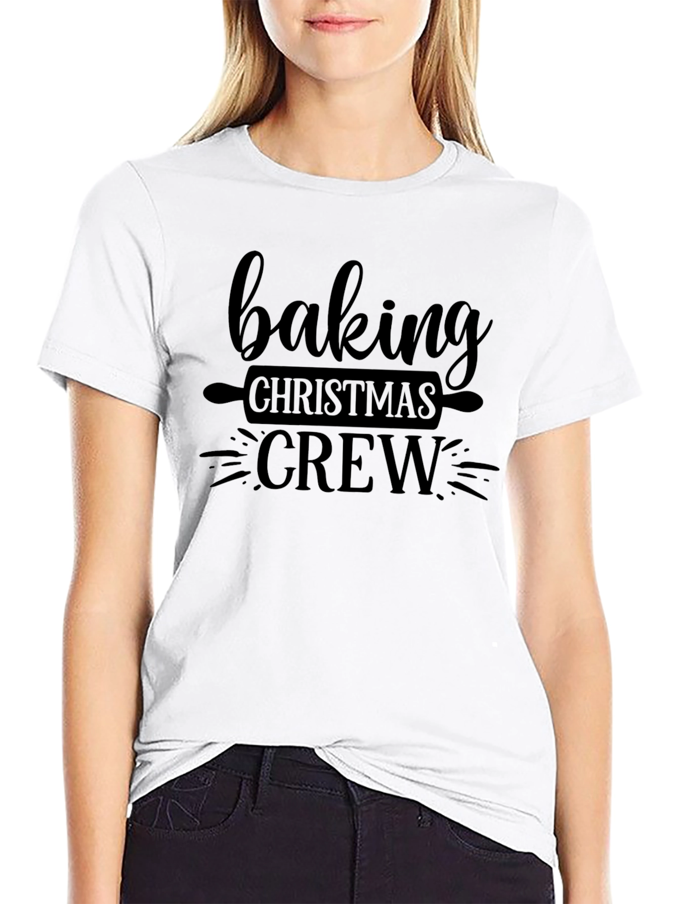 Baking Christmas Crew Black T-Shirt