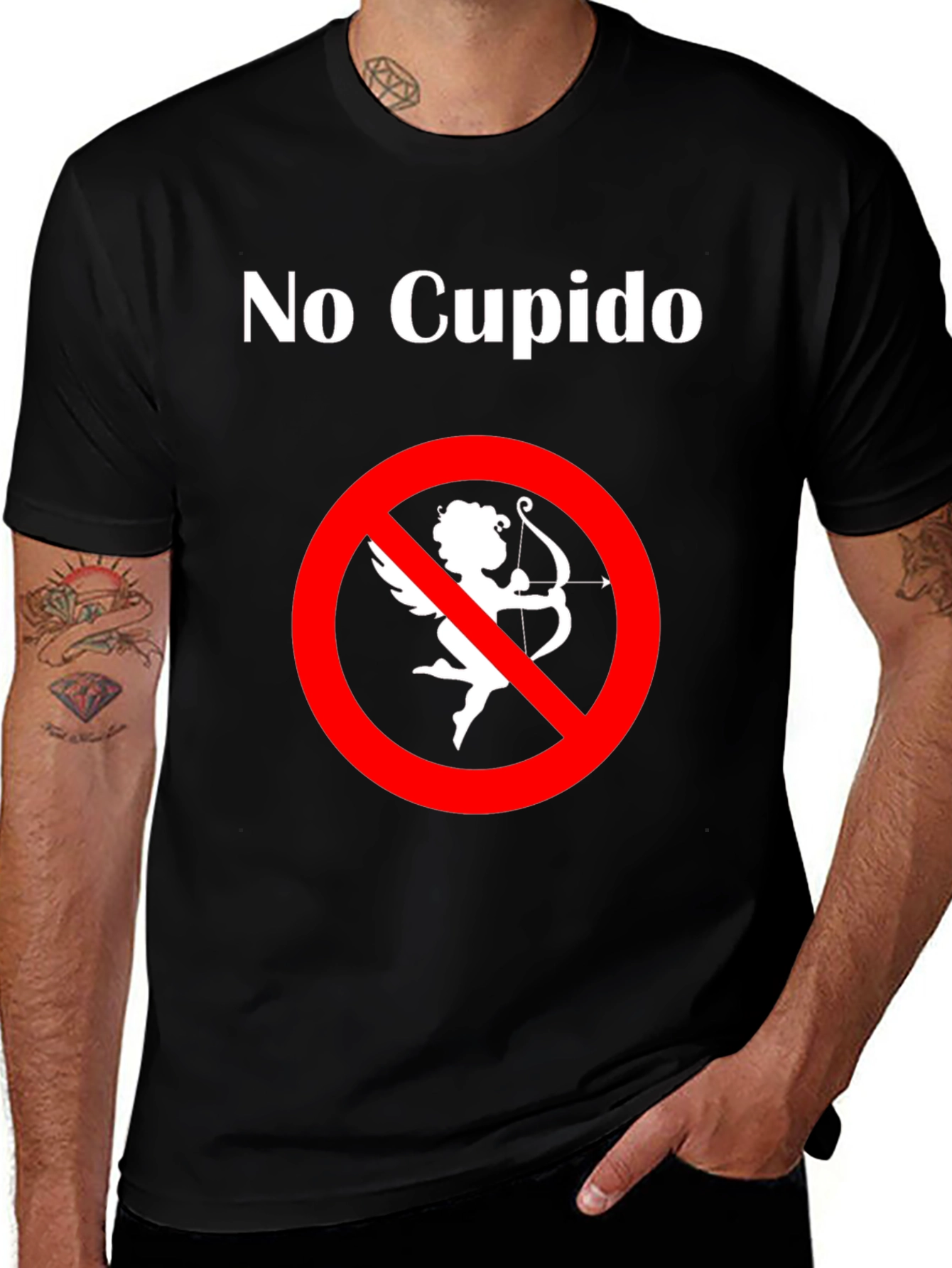 No Cupido T-Shirt - Anti-Valentines Day Humor Tee
