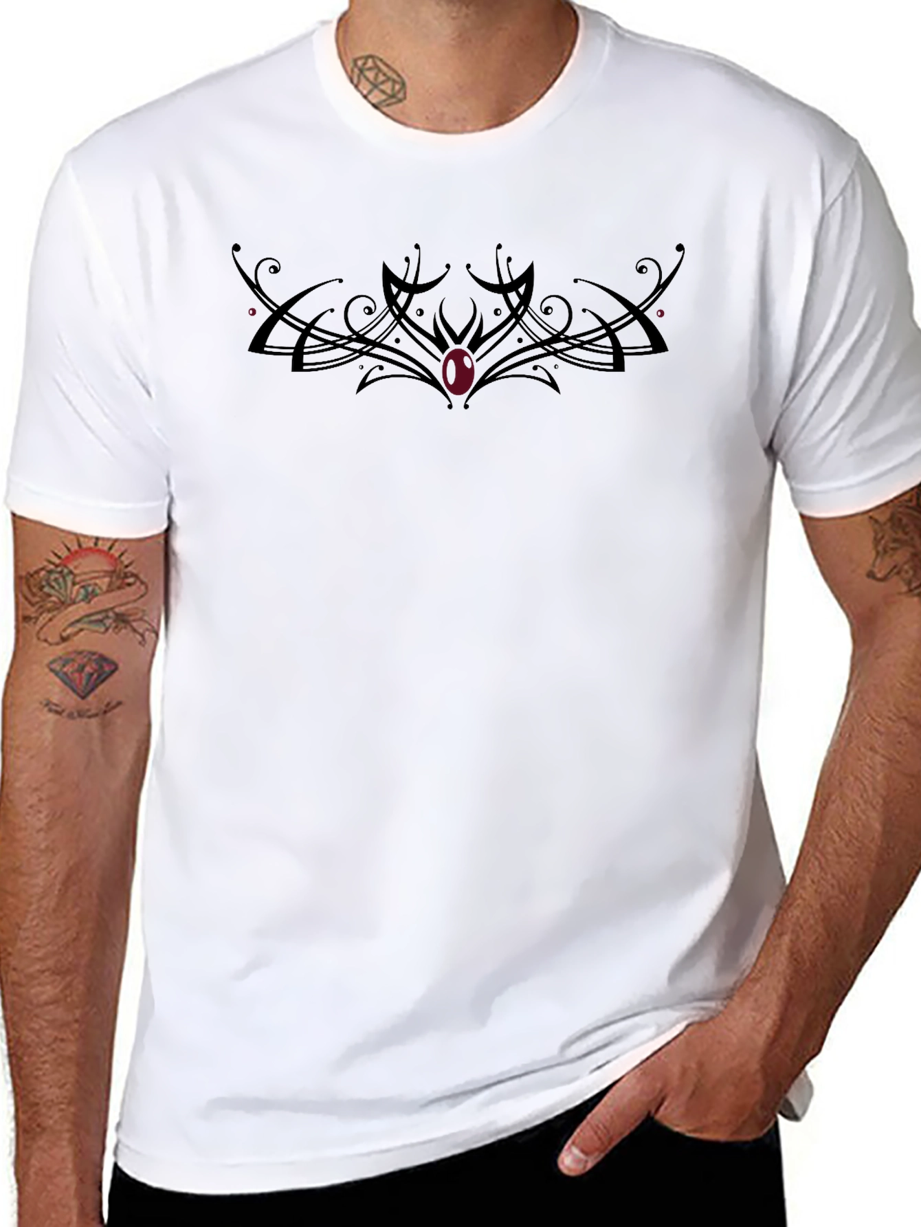 Gothic Ornament Mens T-Shirt - Black