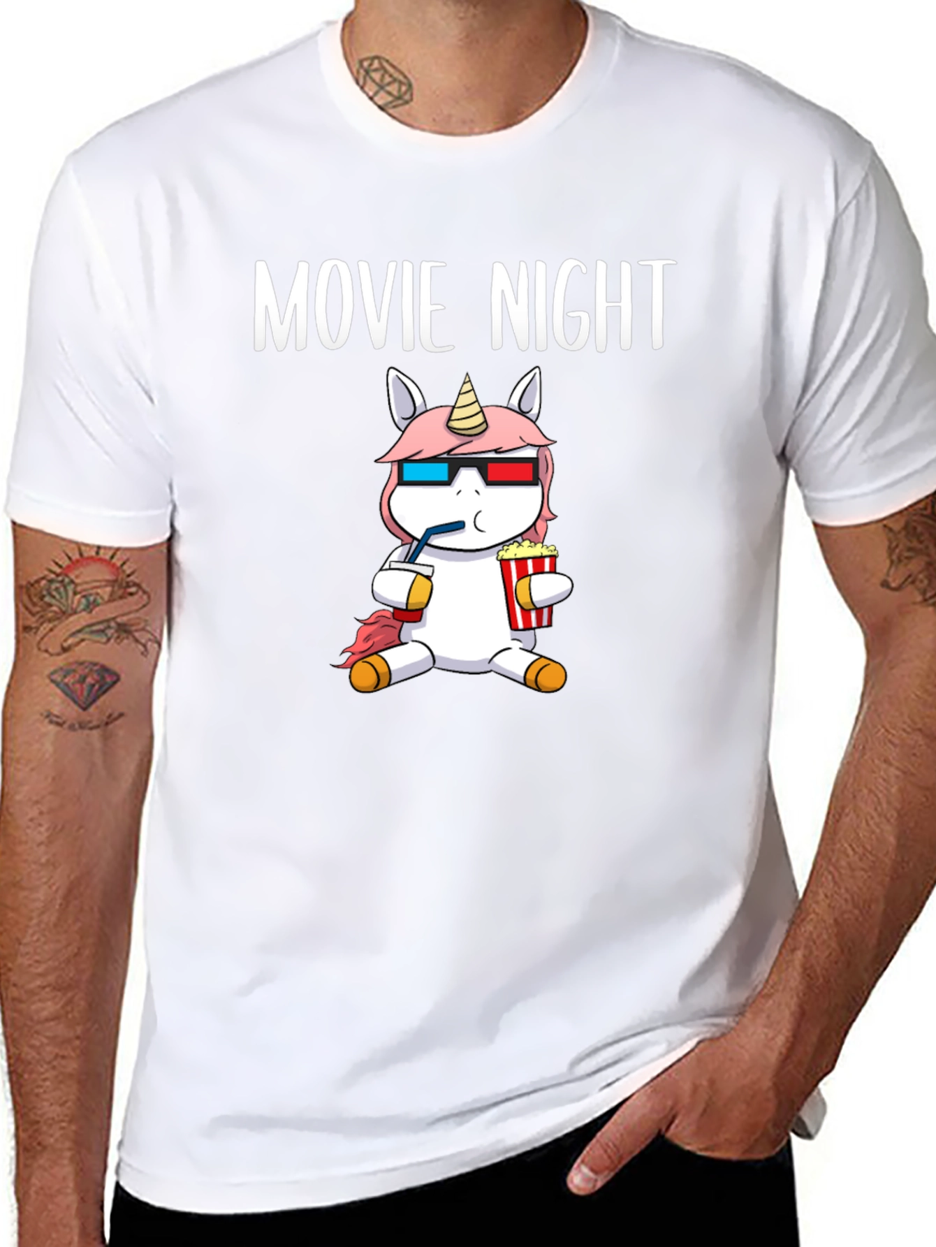 Movie Night Unicorn T-Shirt