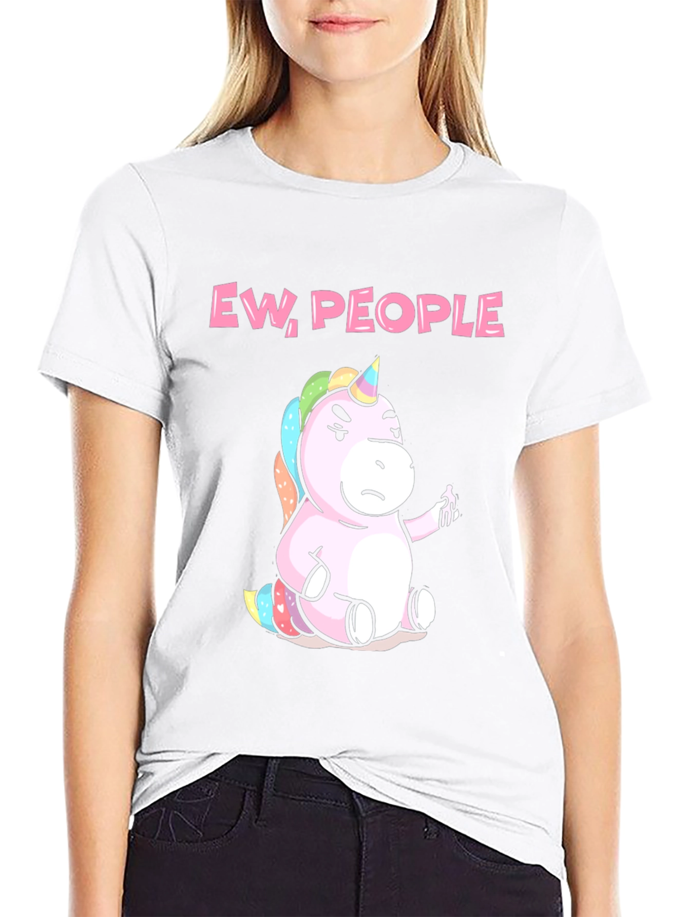 Ew People Funny Unicorn Graphic T-Shirt