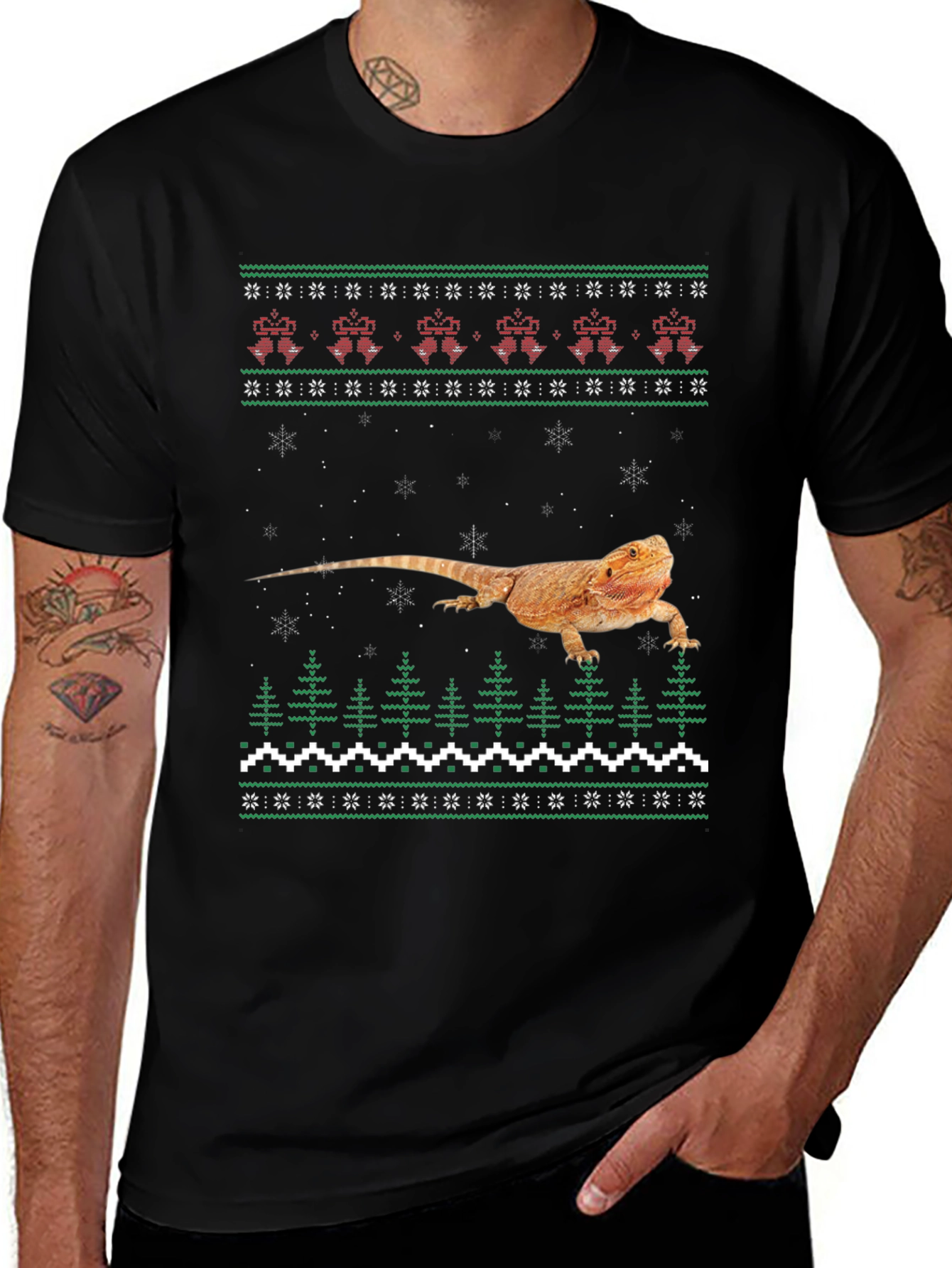 Bearded Dragon Ugly Christmas Sweater T-Shirt