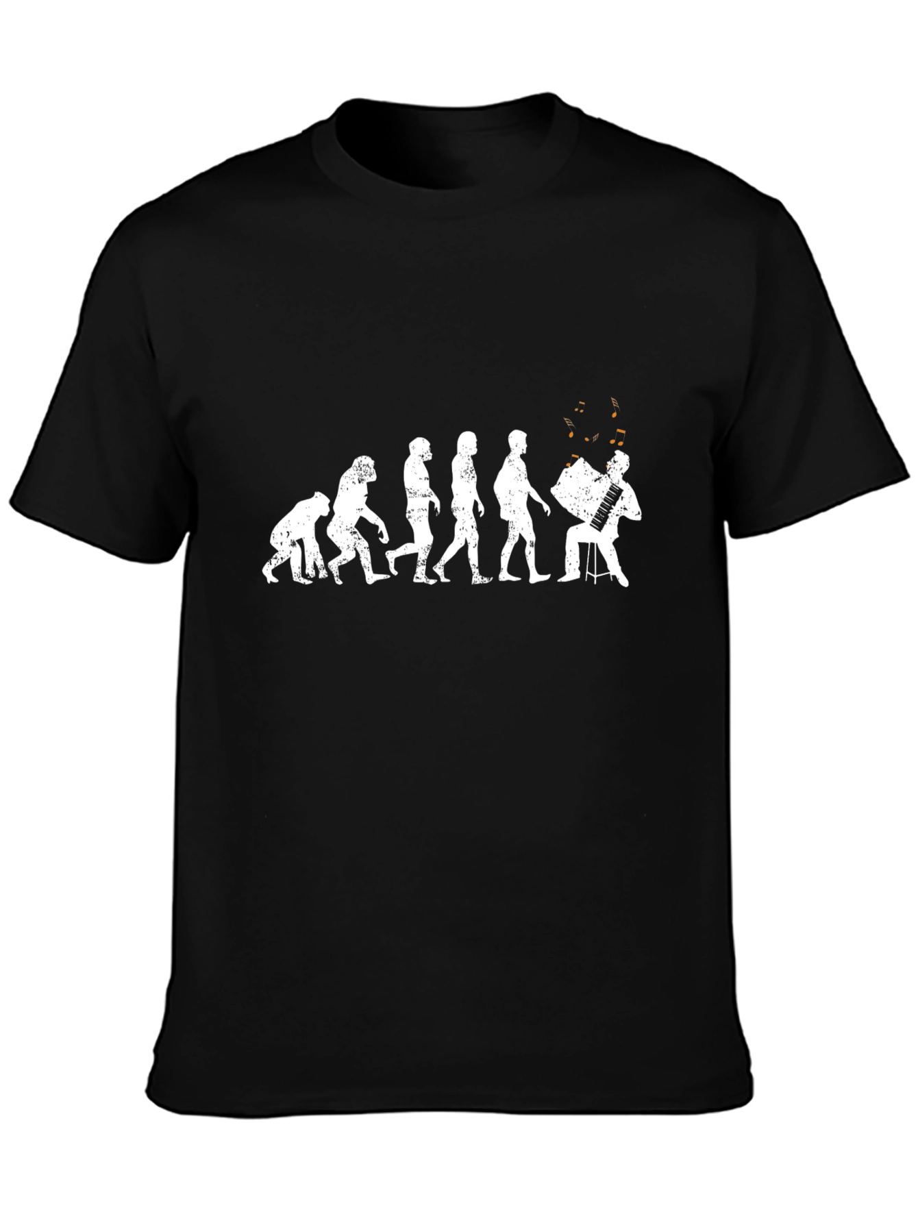 Evolution Accordion Player T-Shirt - Black