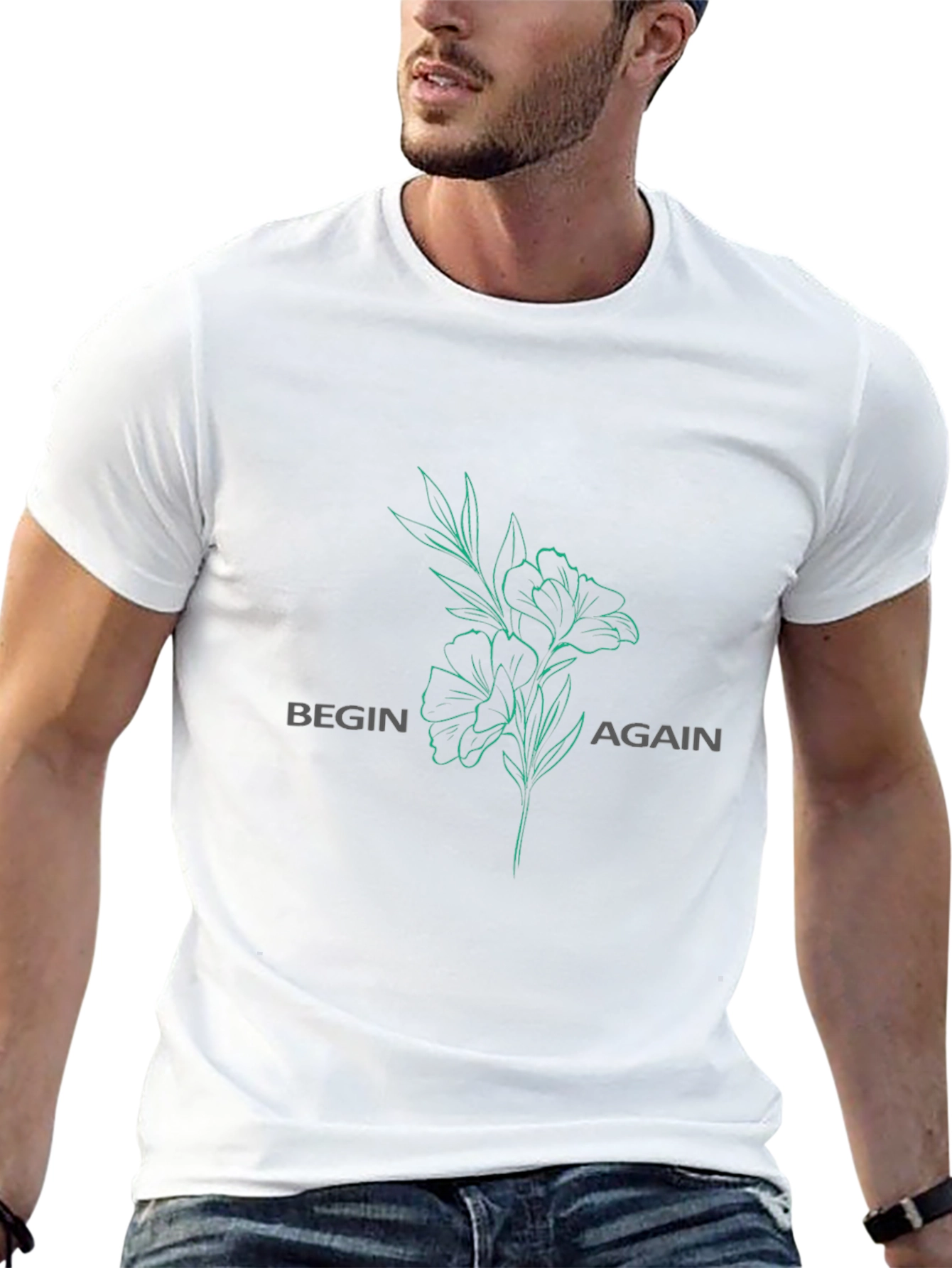 Begin Again Graphic Print Black T-Shirt