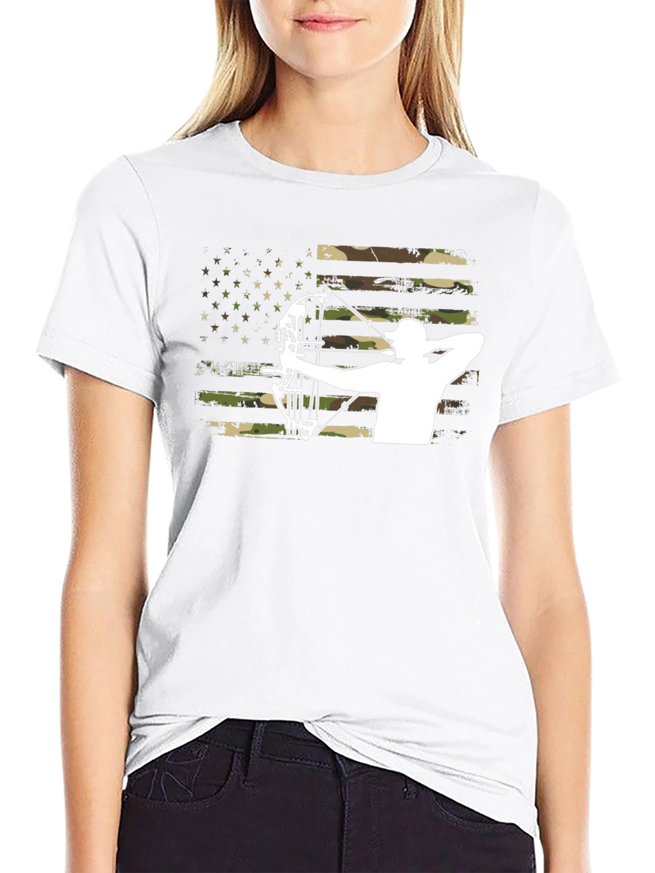 Camouflage American Flag Archer T-Shirt