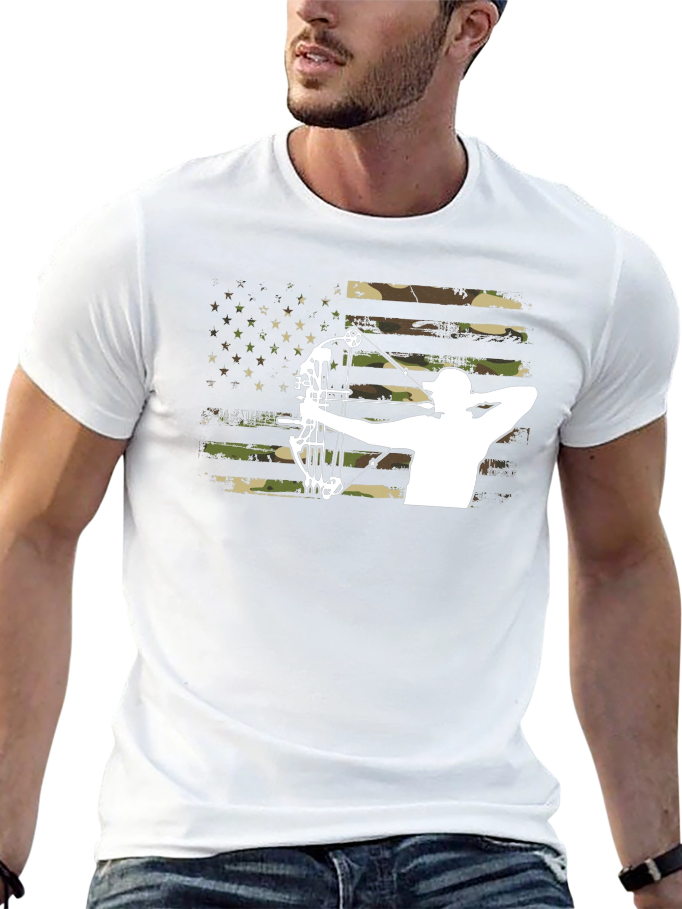 Camouflage American Flag Archer T-Shirt