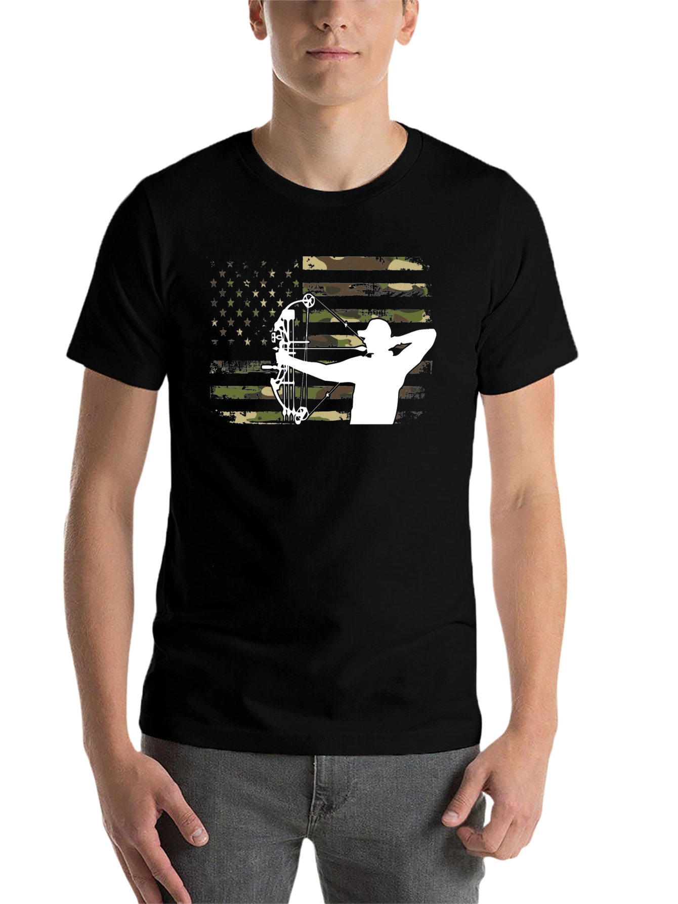 Camouflage American Flag Archer T-Shirt