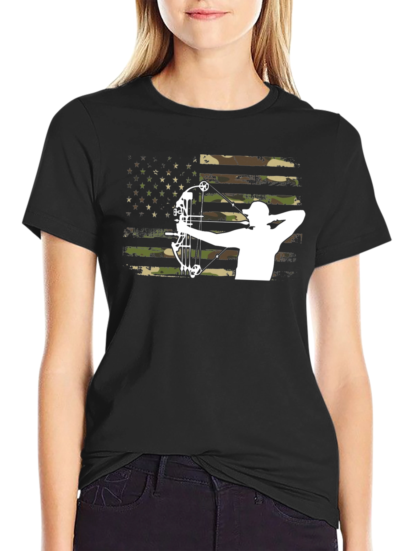 Camouflage American Flag Archer T-Shirt