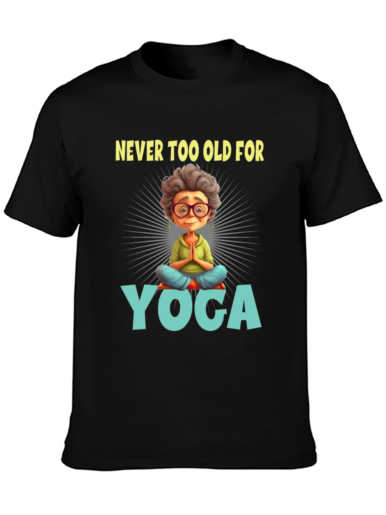 Never Too Old for Yoga Graphic Tee