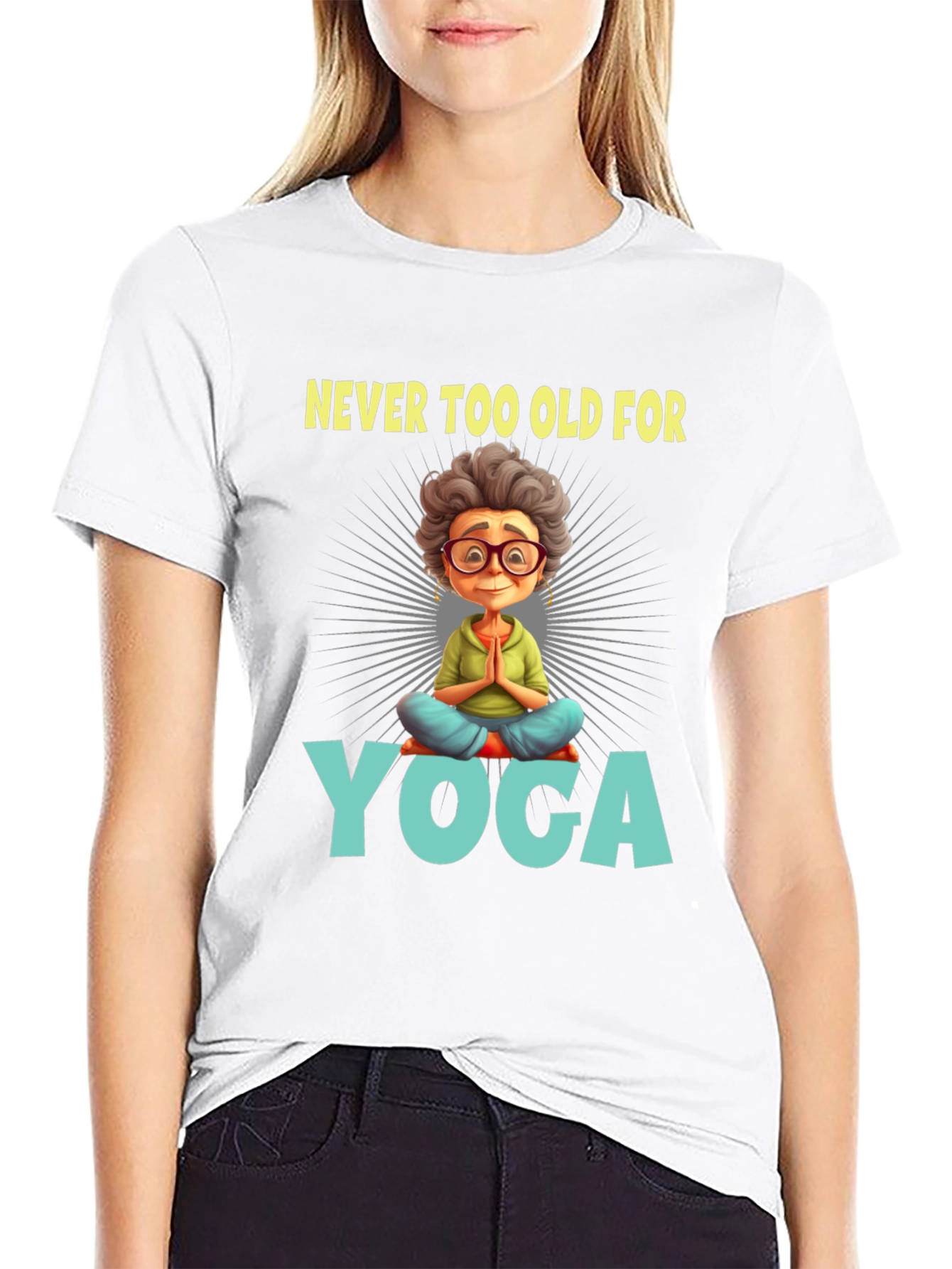 Never Too Old for Yoga Graphic Tee