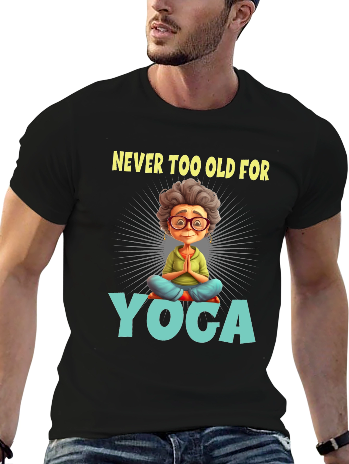Never Too Old for Yoga Graphic Tee